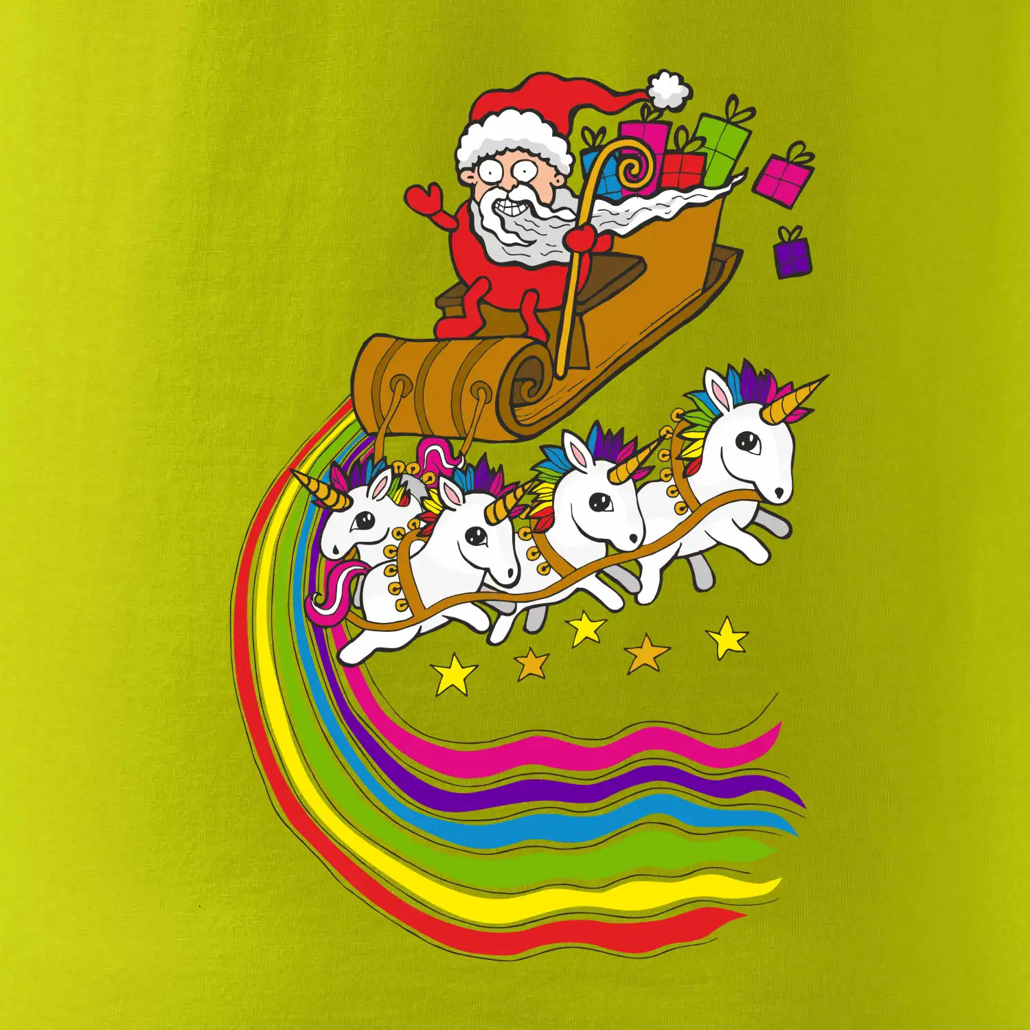 Santa a jednorožci (Pecka design)
