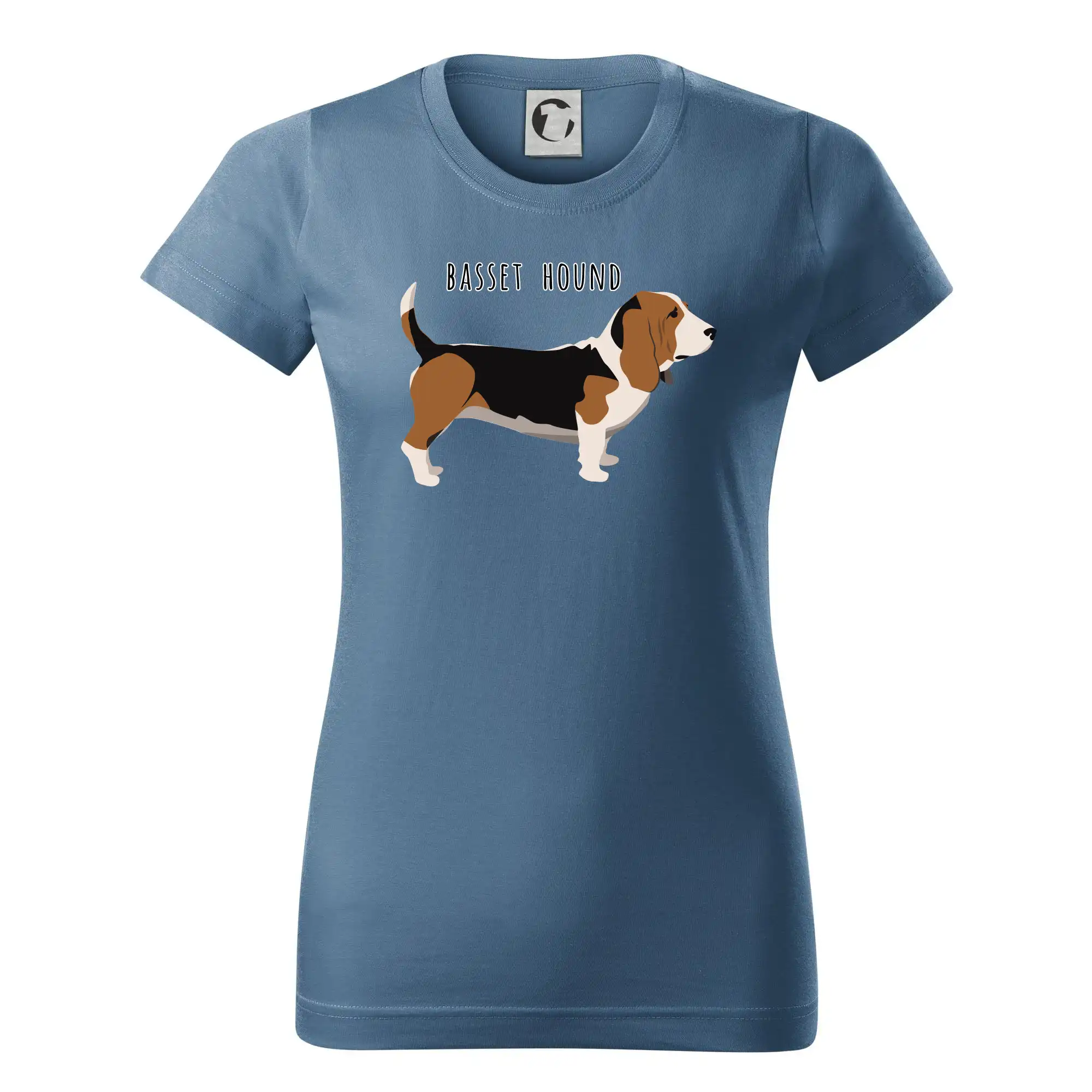 Baset na tričku - Basset hound pes s nápisom - Dámske tričko basic - ľahko voľnejšie a dlhšie