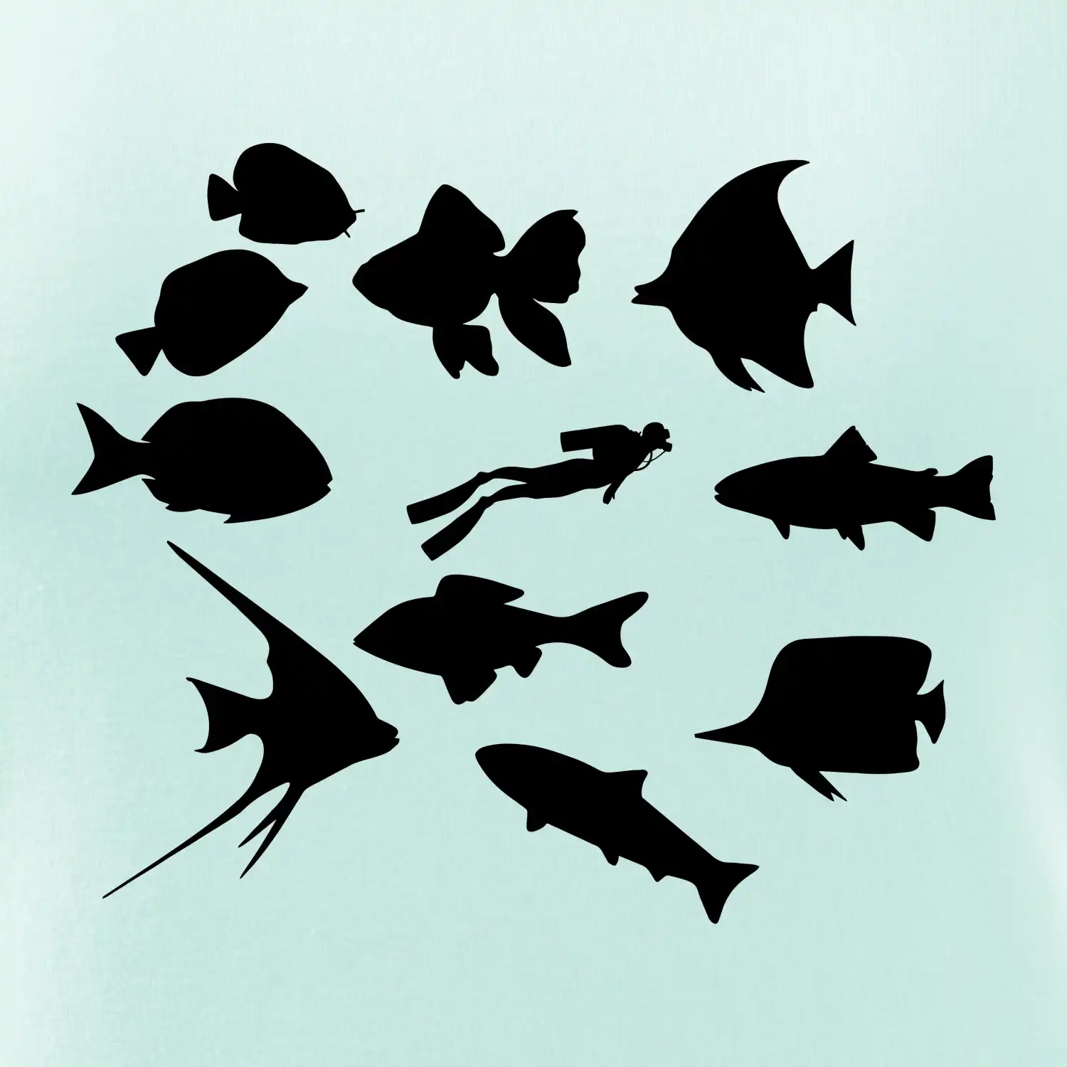 Potápeč ryby čtverec