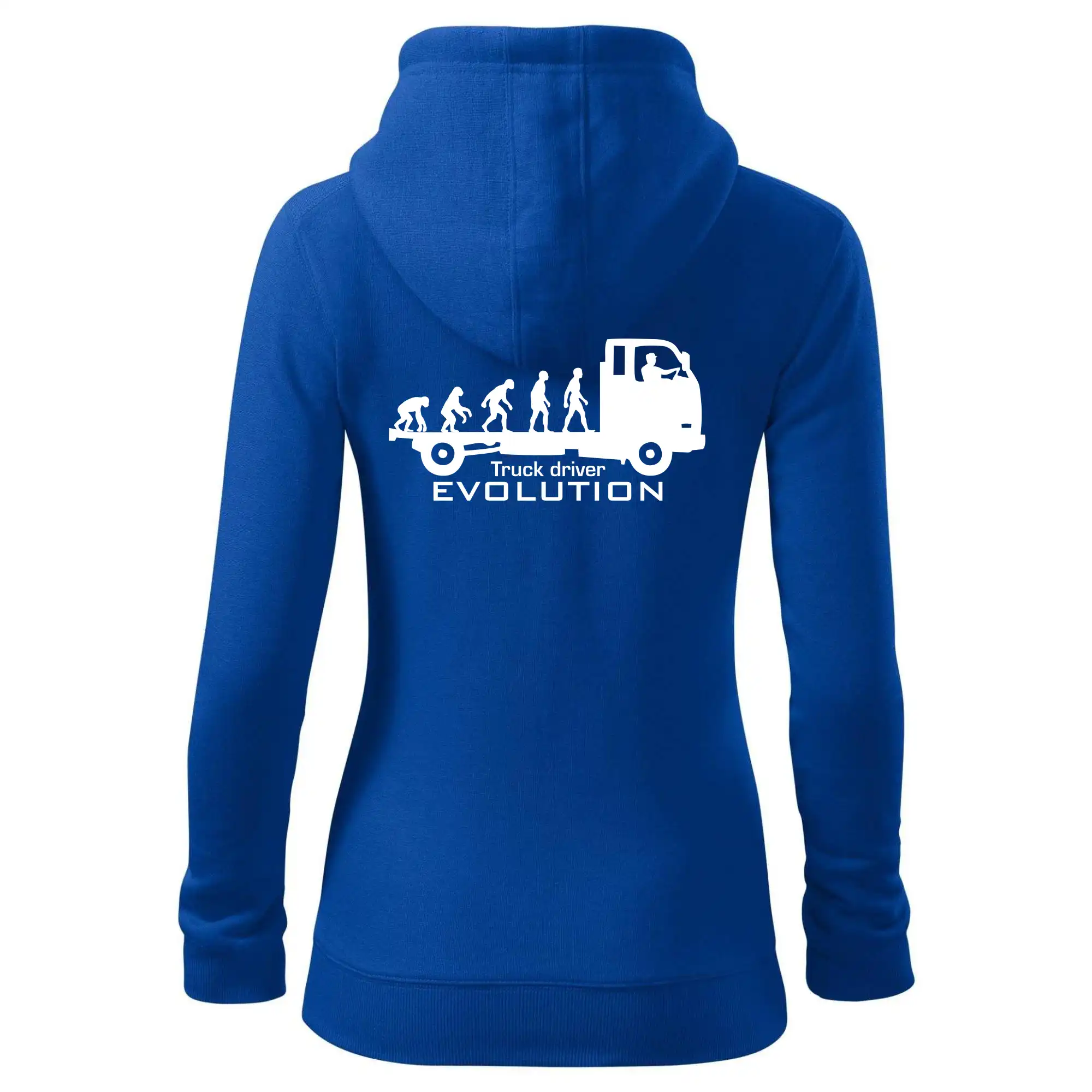 Tričká s kamionmi a nákladiakmi - Truck driver evolution - Mikina dámska trendy zipper s kapucňou