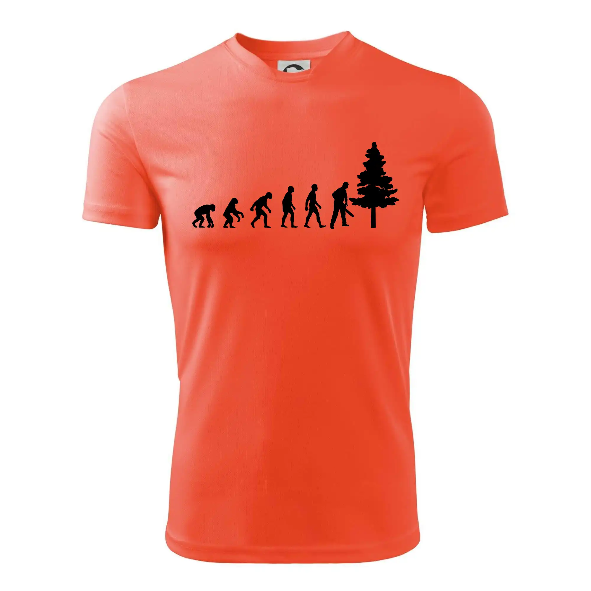 Tričká pre poľovníkov a drevorubačov - Evolúcia drevorubač - píla a strom - Detské tričko športové
