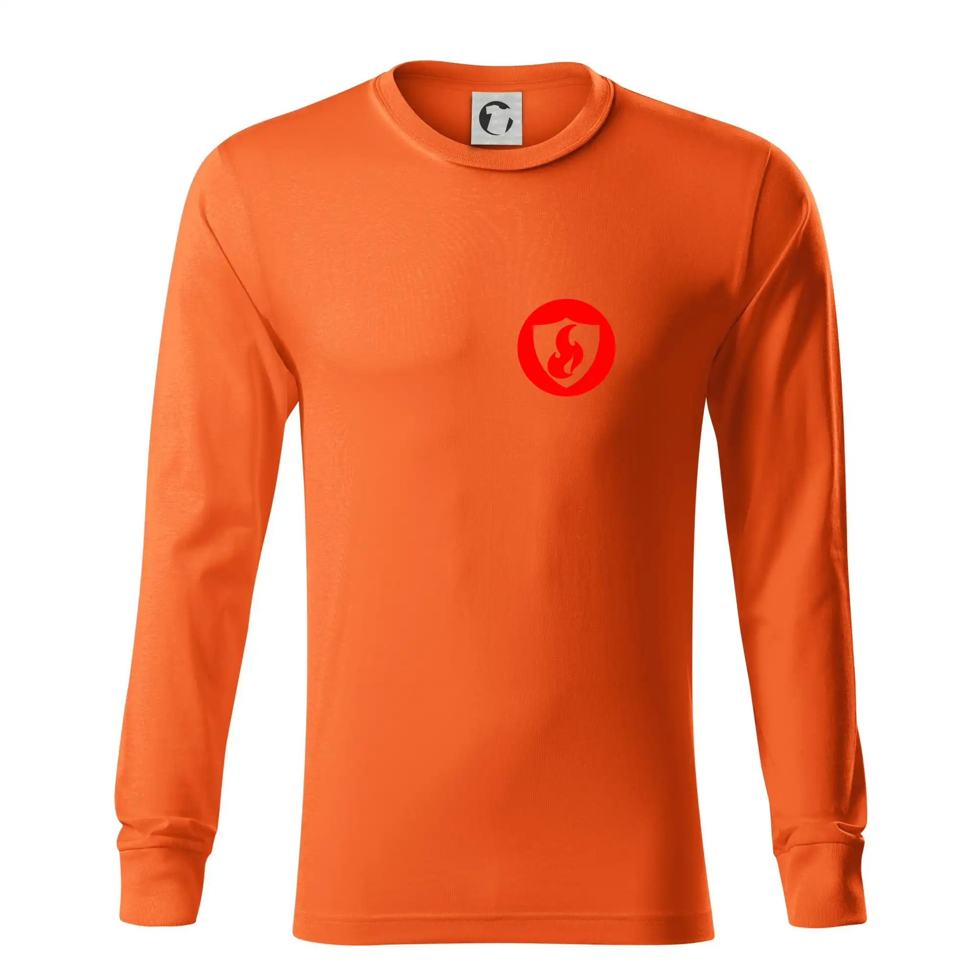 Originálne tričká pre hasičov - Erb plameň na prso - Tričko s dlhým rukávom LS R05