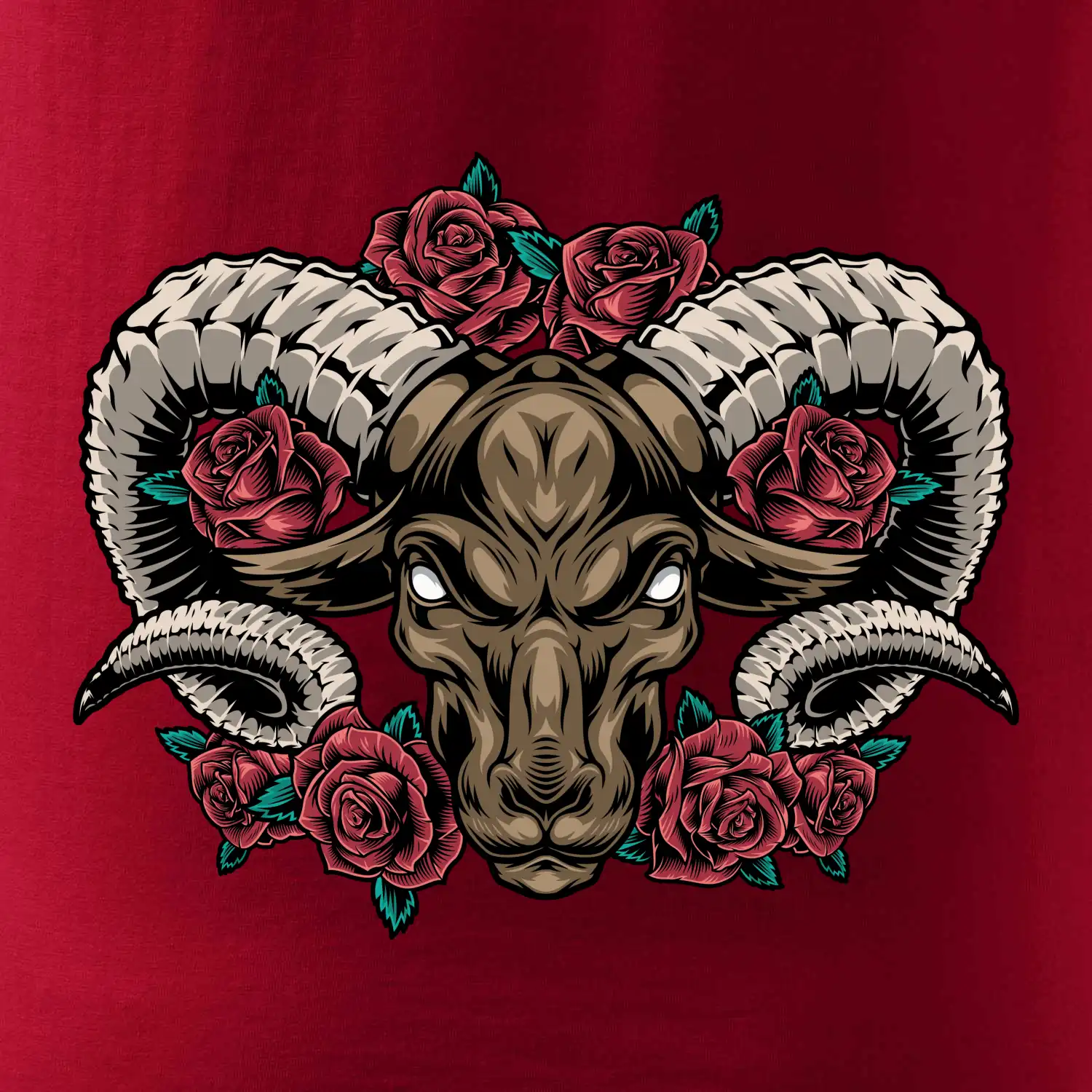 Hlava berana s růžemi