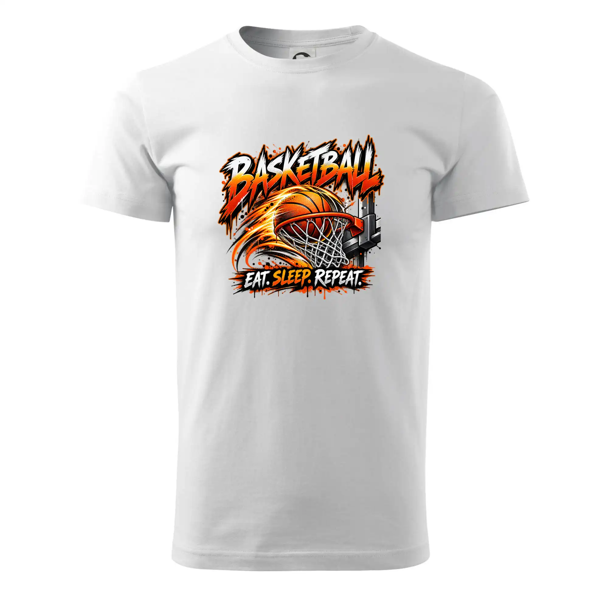 Basketbalový koš s míčem eat sleep repeat