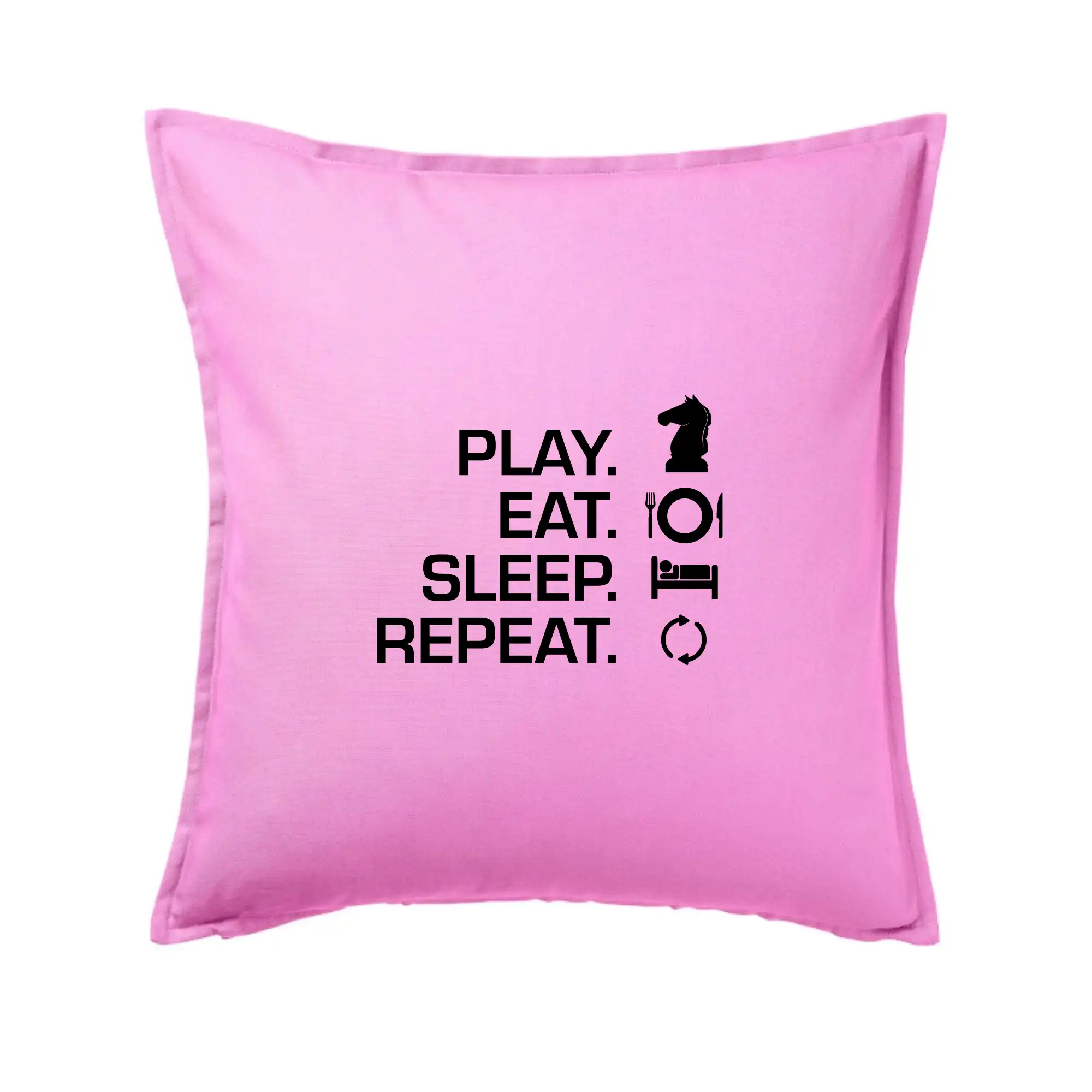 Tričká a mikiny so spoločenskými hrami  - Eat sleep play - šach - Vankúš 50x50