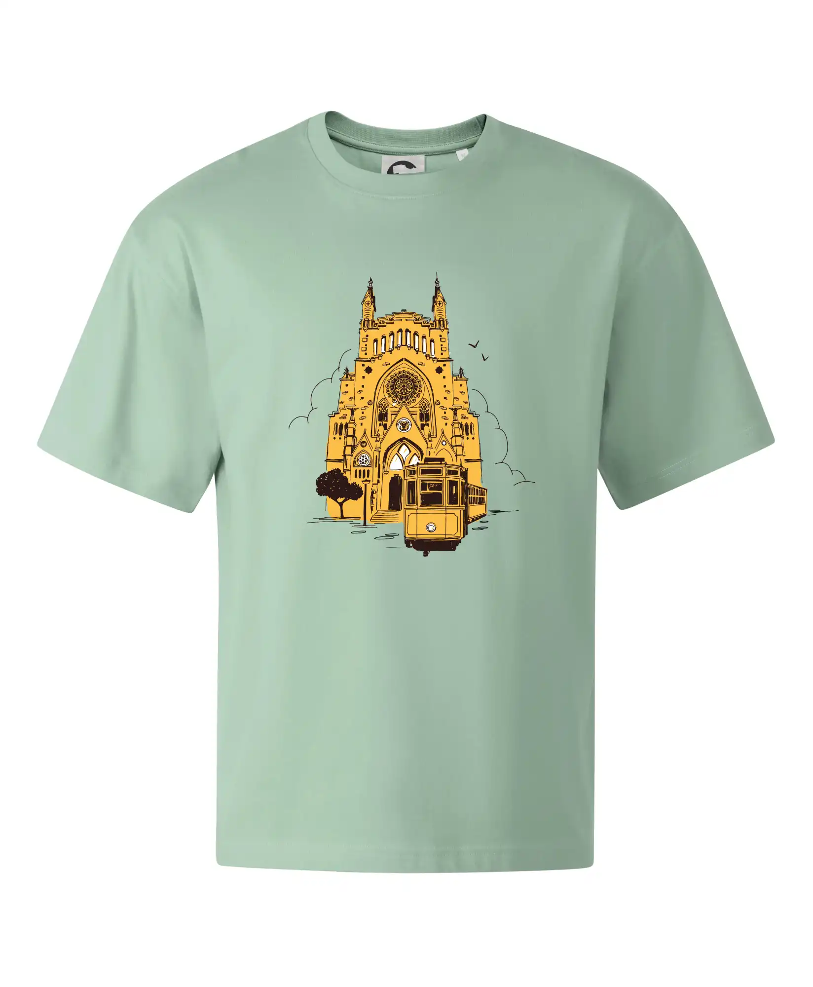 Ostatné mestá / miesta - Mallorca - katedrála a električka - Stage unisex - OVERSIZE