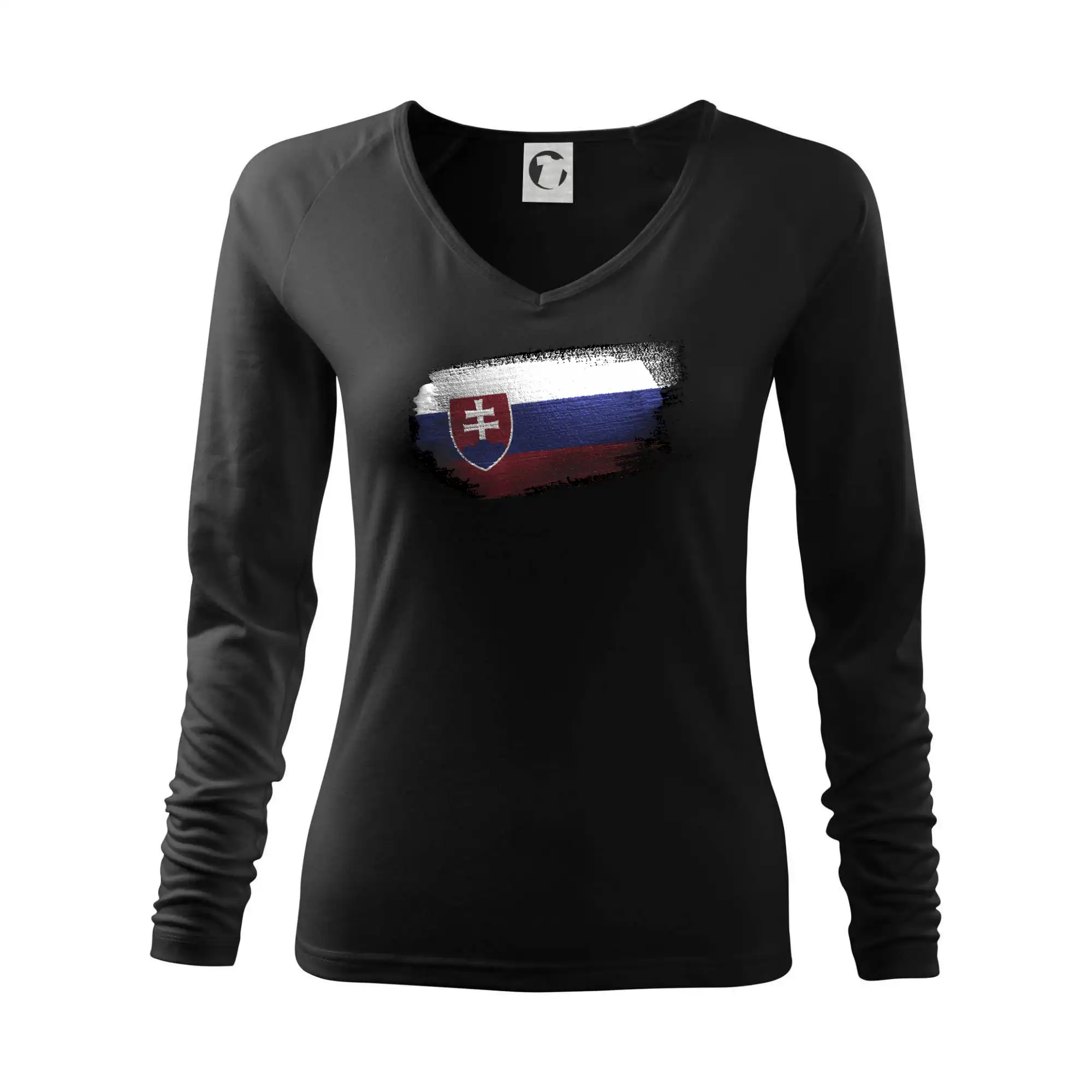 Politické tričká - Slovenská vlajka ohryzené - Tričko dámske Elegance