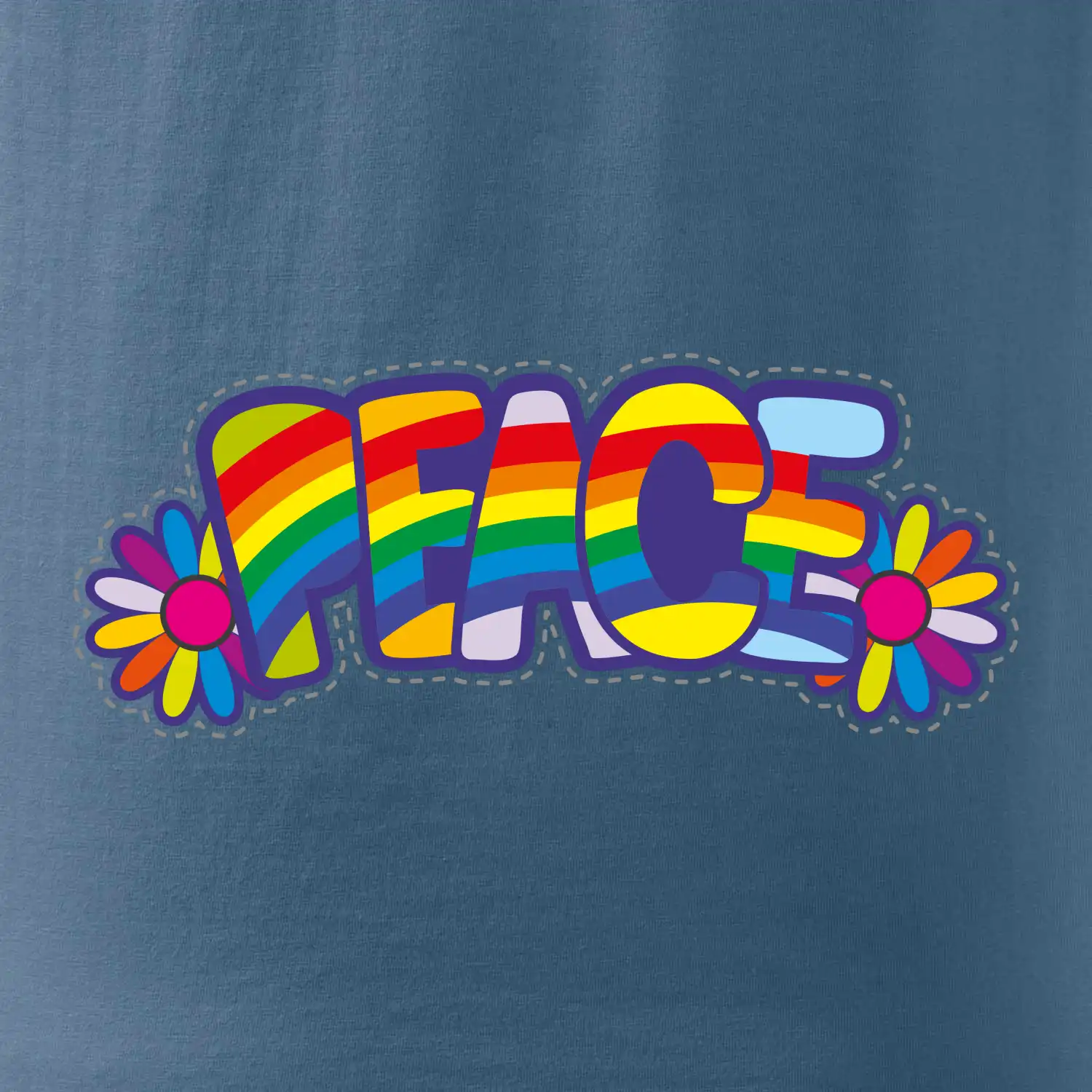 Peace nápis duhový