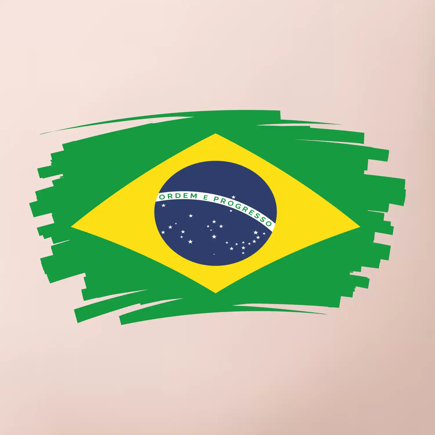 Brazílie vlajka štětkou