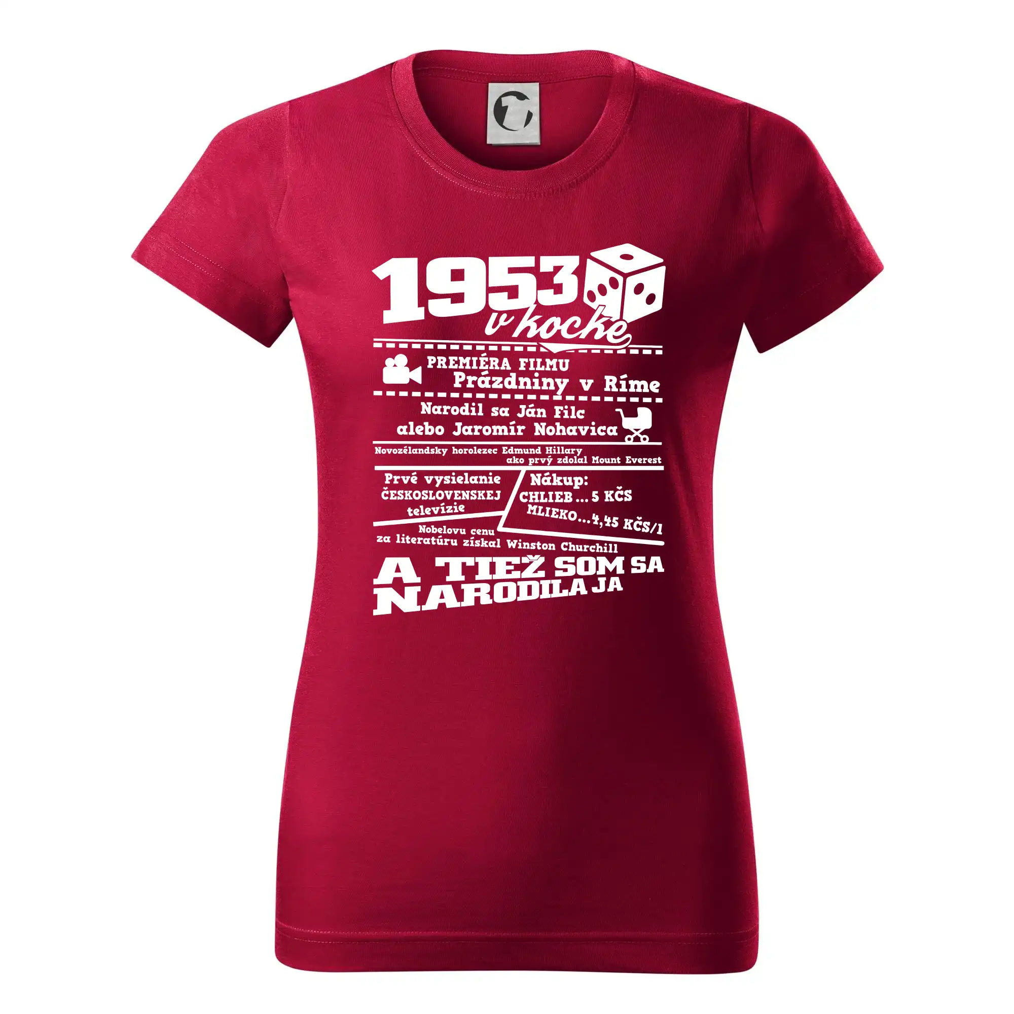 1953 v kocke - Dámske tričko basic - ľahko voľnejšie a dlhšie