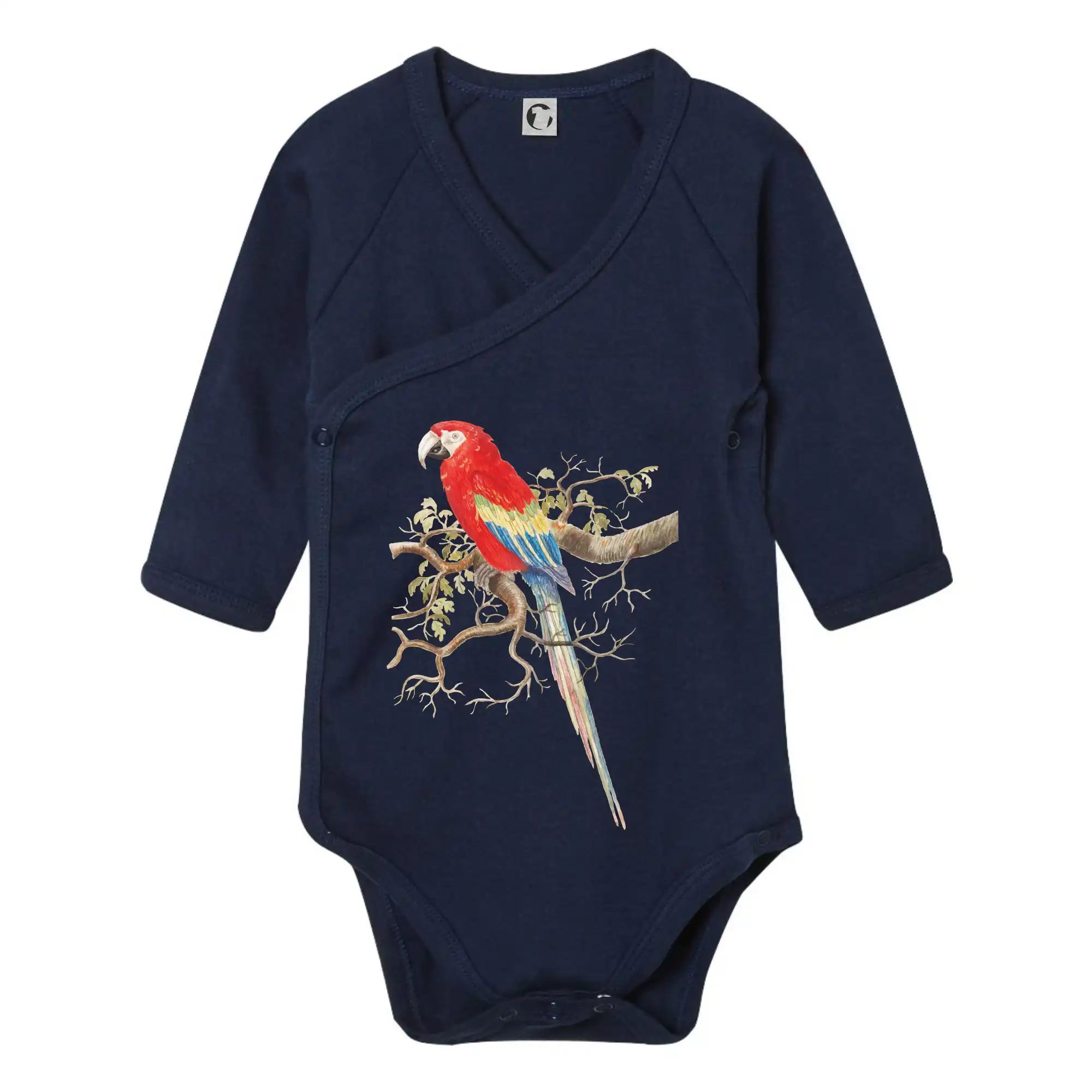 Papoušek na listnatém stromě