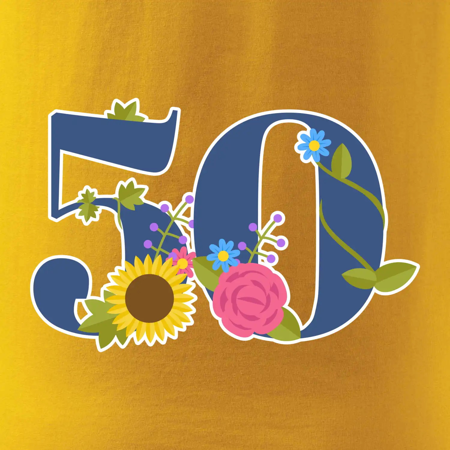 Květinové číslo kreslené - 50