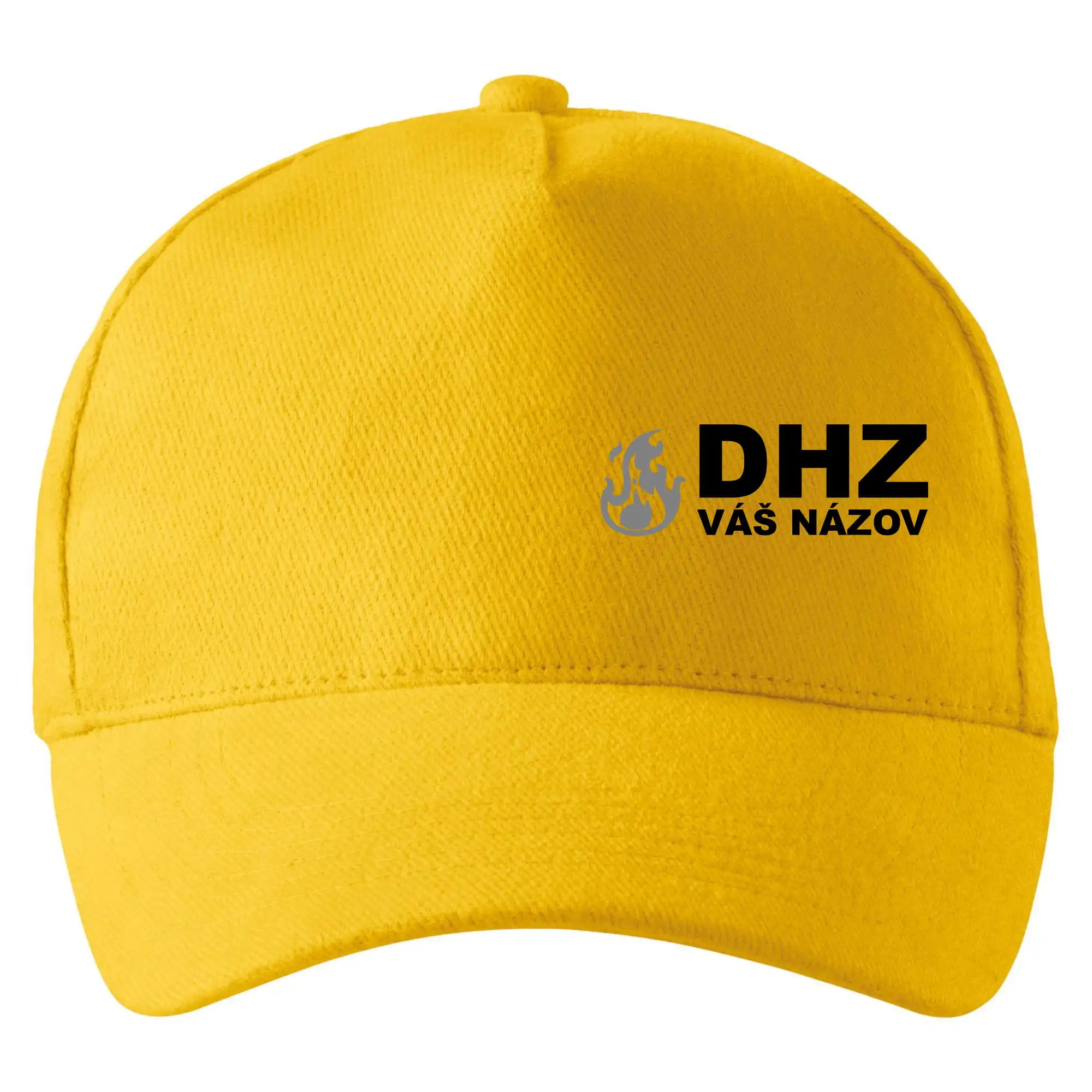 Originálne tričká pre hasičov - DHZ REFLEXNÉ (oheň, firesport, názov zboru - vlastný nápis) - Šiltovka so zahnutým šiltom a mosaznou sponou