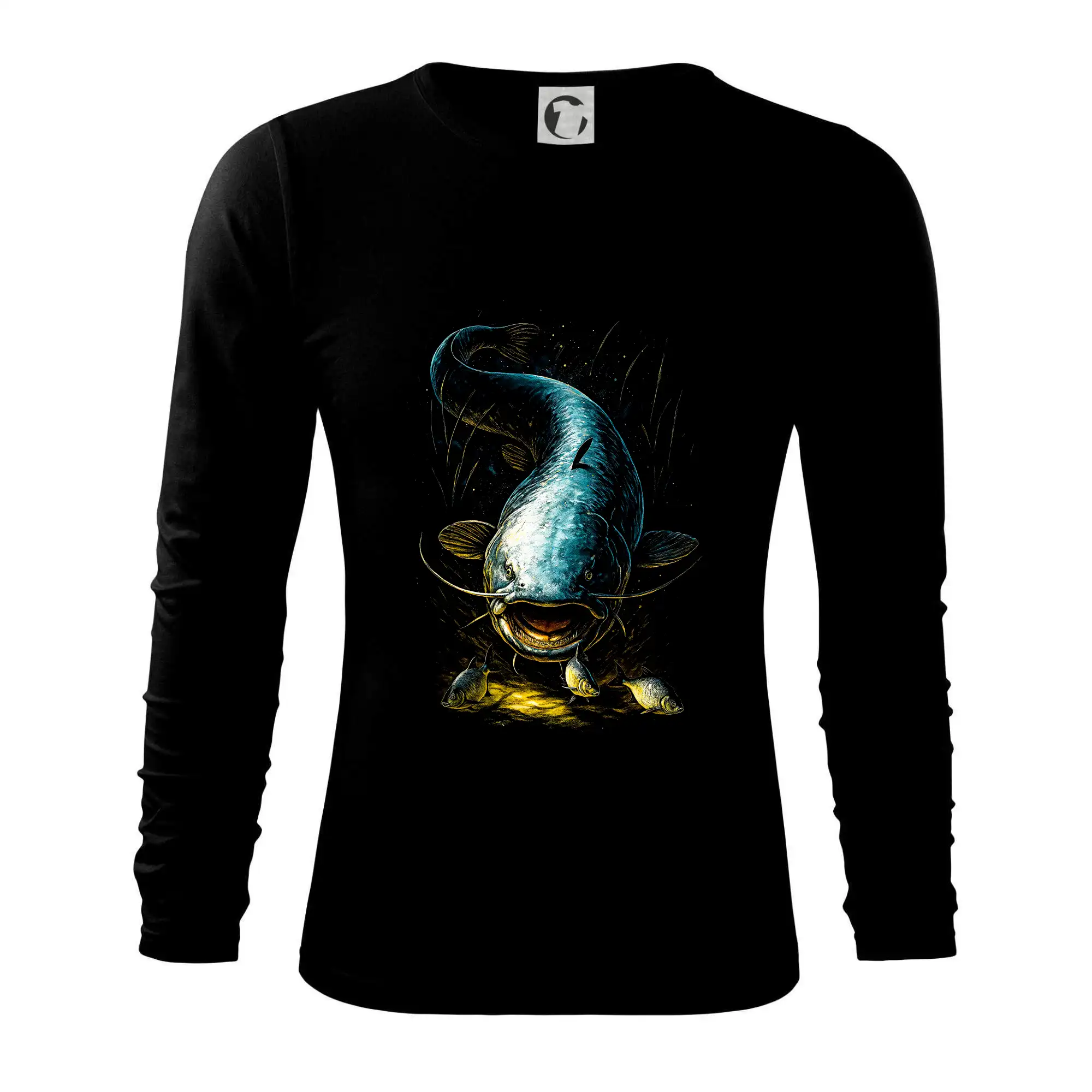 Tričká pre rybárov s potlačou - Obrázok sumec spredu - Tričko s dlhým rukávom FIT-T long sleeve