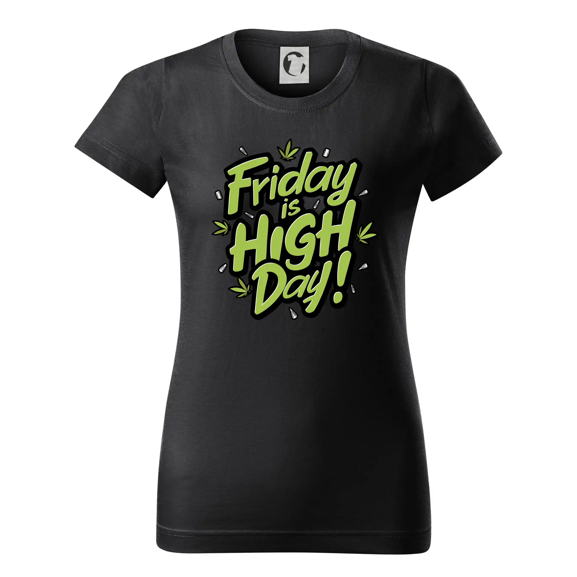 Tričká pre pohodový ľudí - Marihuana - Friday is high day - Dámske tričko basic - ľahko voľnejšie a dlhšie