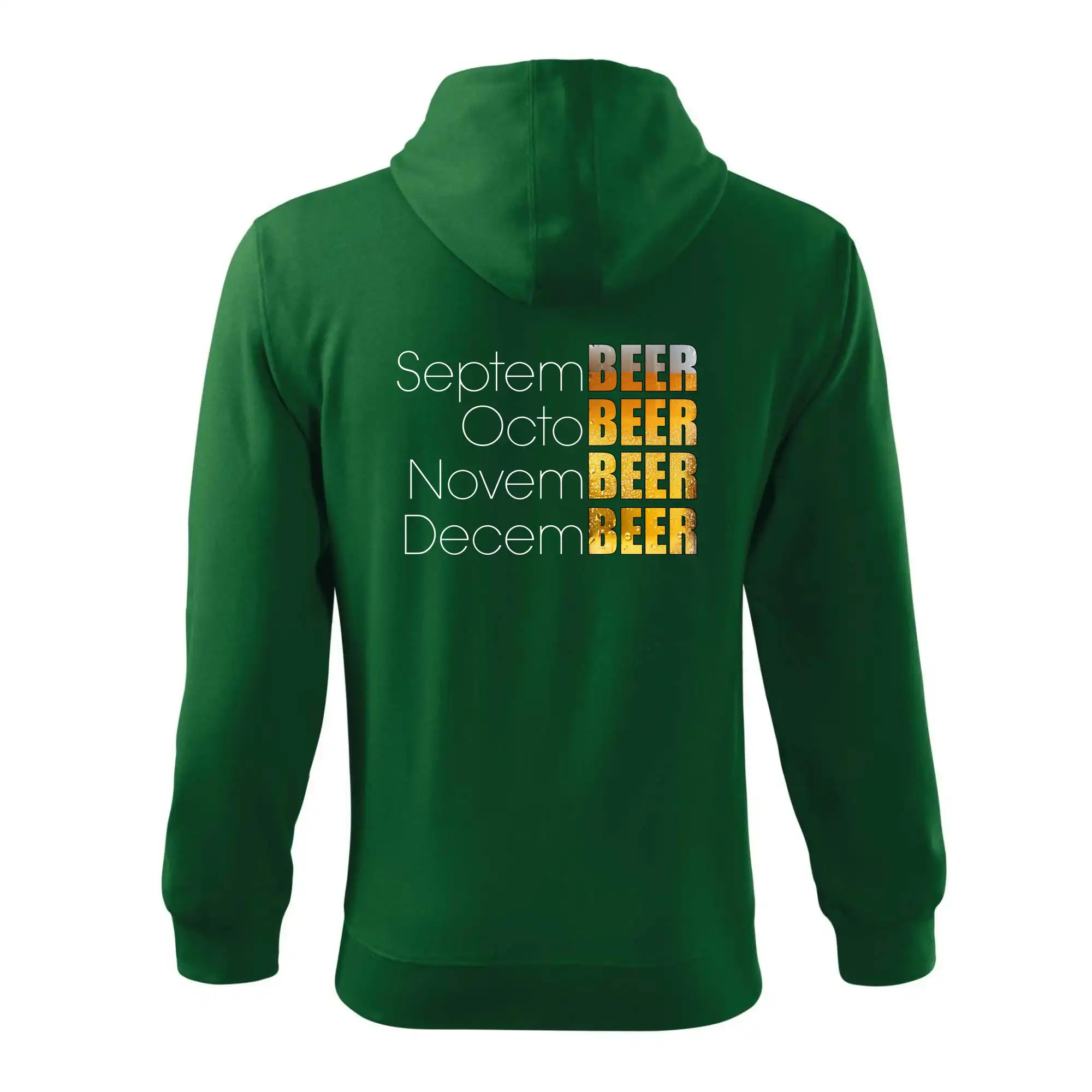 Vtipná tričká pre pivárov - Pivné mesiace - Všetky - Mikina s kapucňou na zips trendy zipper
