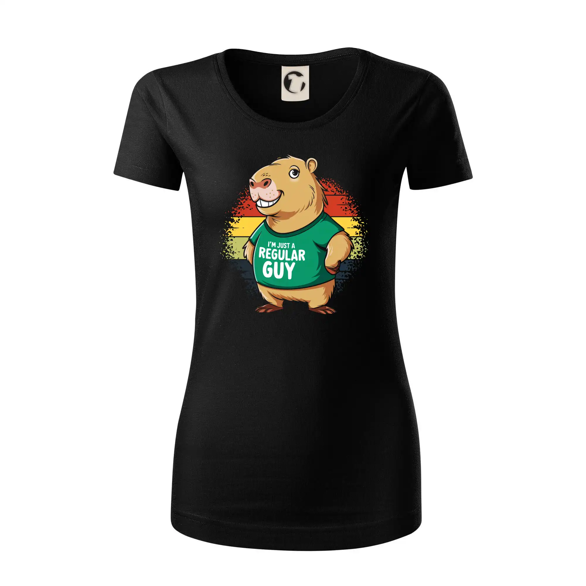 Tričká so zvieratami - Capybara I'm just a regular guy - Dámske tričko z organickej bavlny Origin (GOTS)