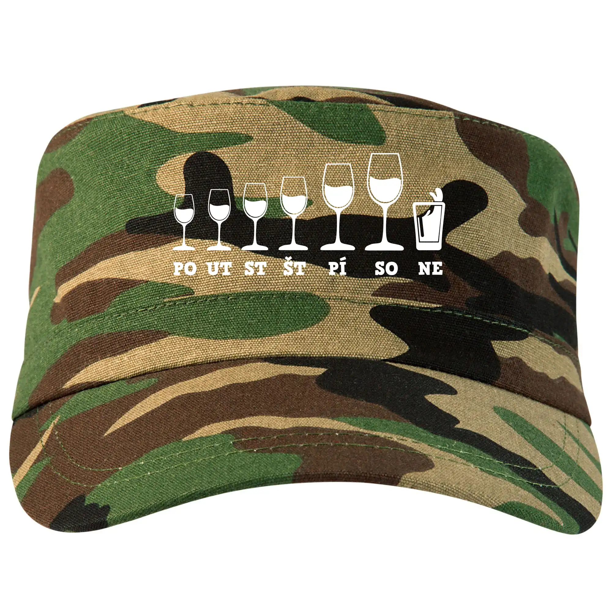 Vtipná tričká s tematikou vína - Evolúcia vína - Šiltovka CAMO