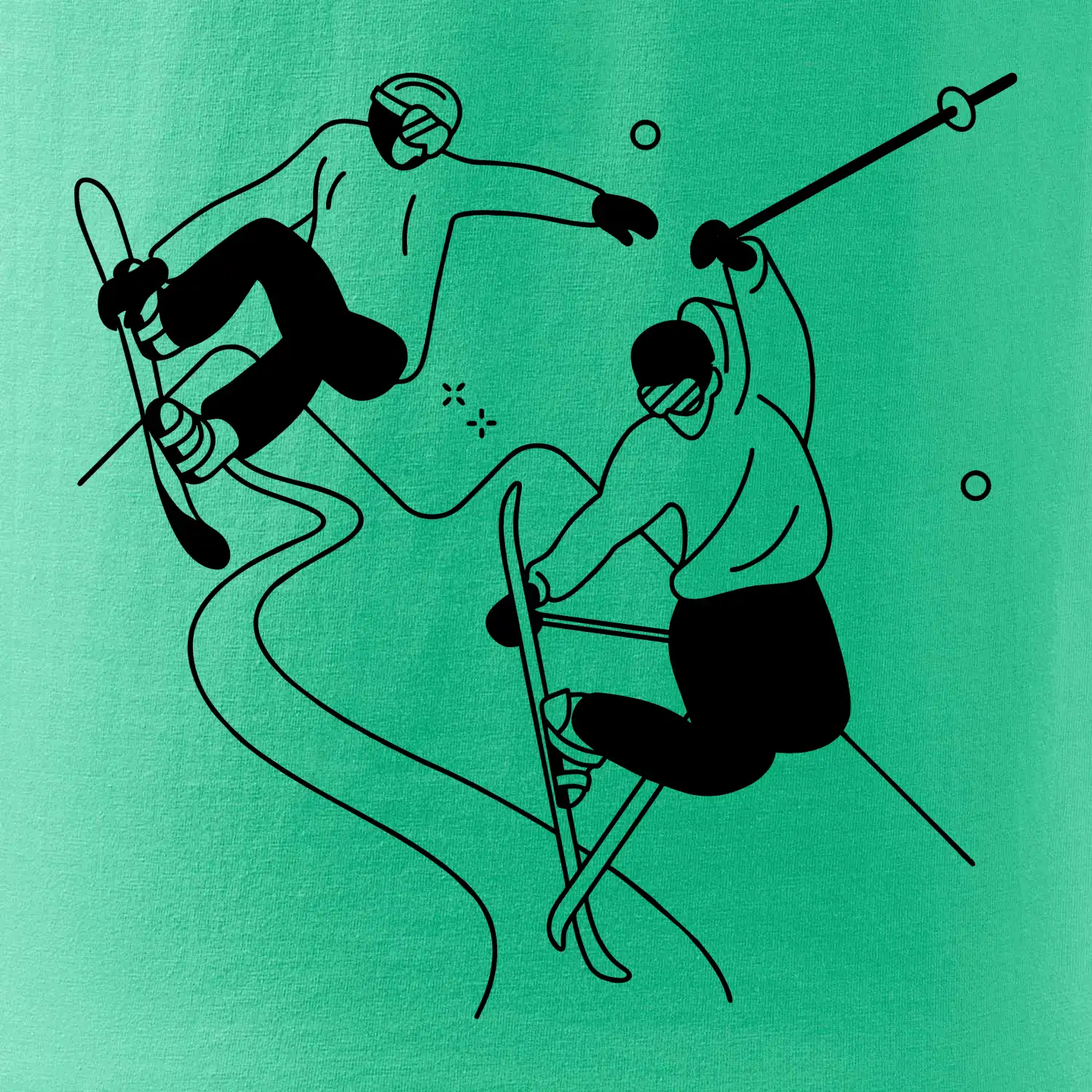 Lyžovaní - kresleny obrázek