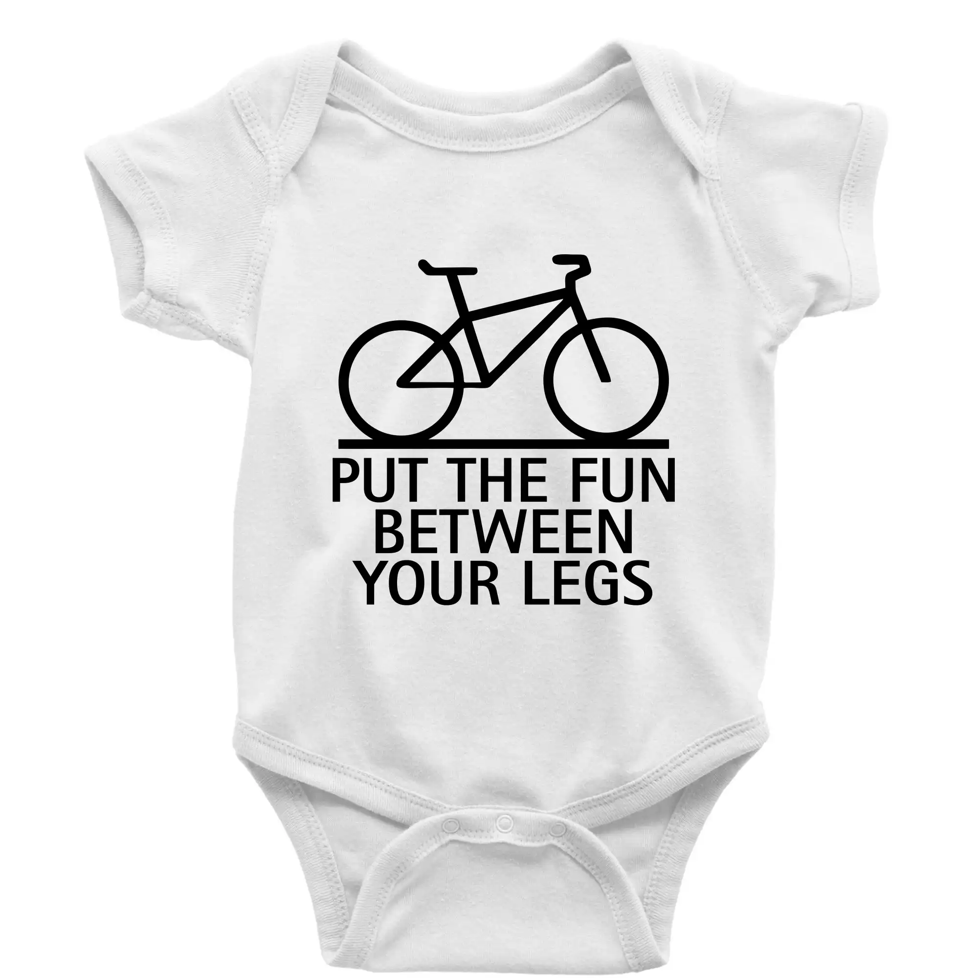 Tričko ako darček pre cyklistu - Put the fun between your legs - Body dojčenské s krátkym rukávom