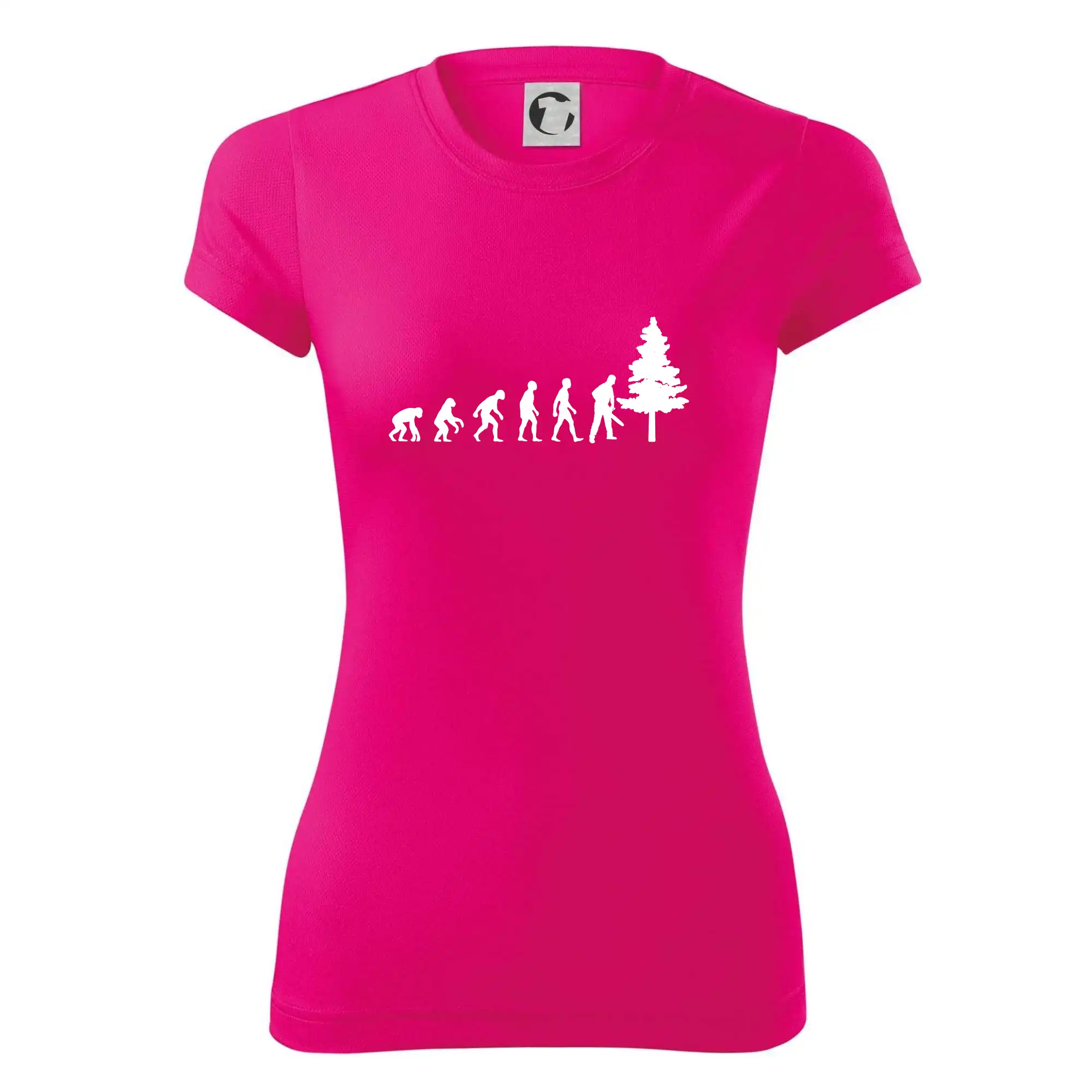 Evoluce dřevorubec - pila a strom