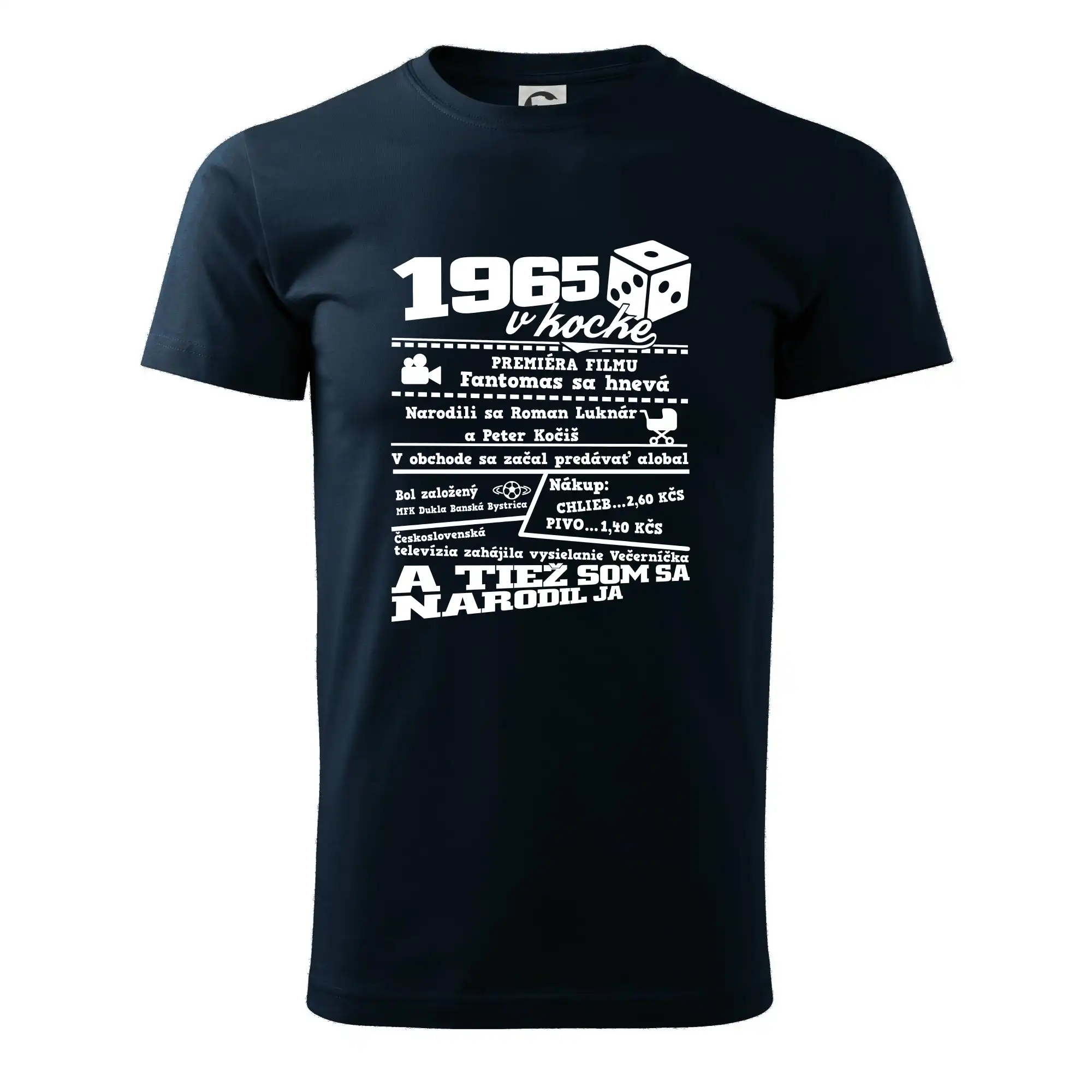 Narodeninové tričko 1965 - 1965 v kocke - Pánske tričko nižšej gramáže
