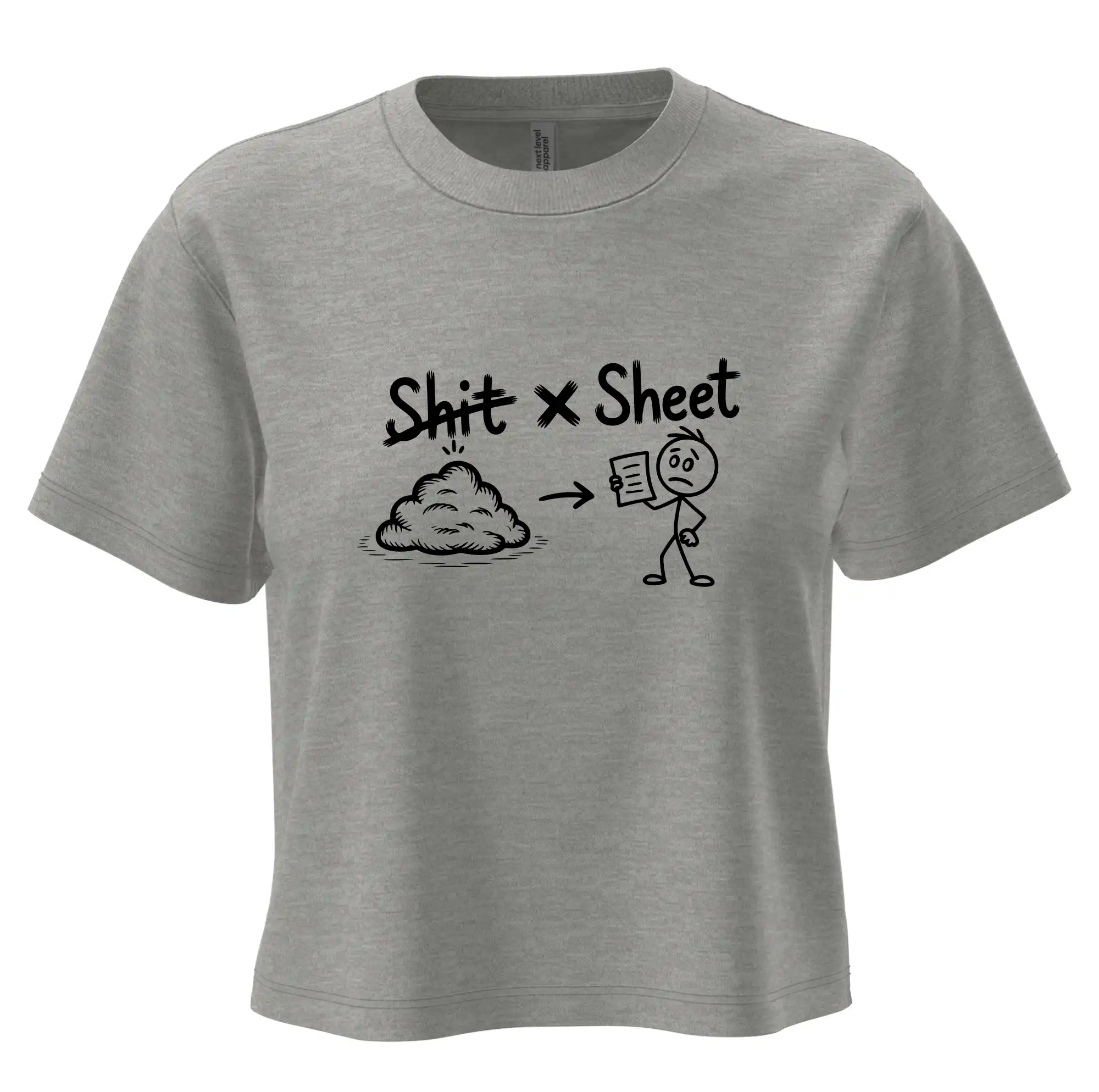 Ďalšie tričká pre školákov - Anglický slovníček - Shit - Sheet - Boxy cropped tričko OVERSIZE