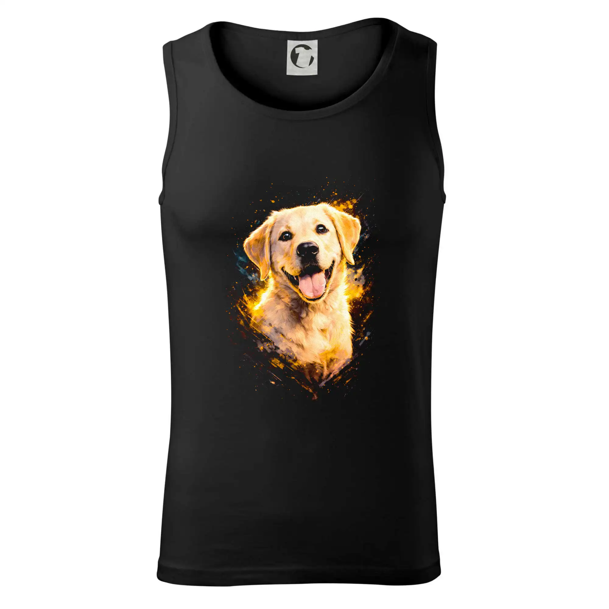 Obrázek polotón Zlatého retrívr sedící