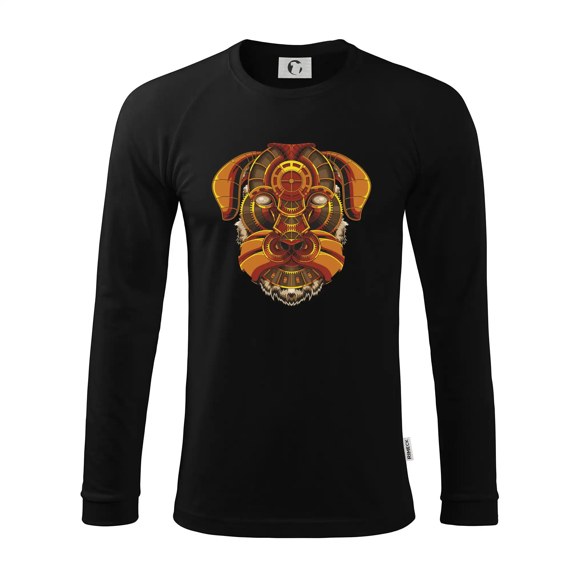 Tričká s potlačou steampunk - Steampunk pes farebný - Pánske tričko s dlhým rukávom LS130