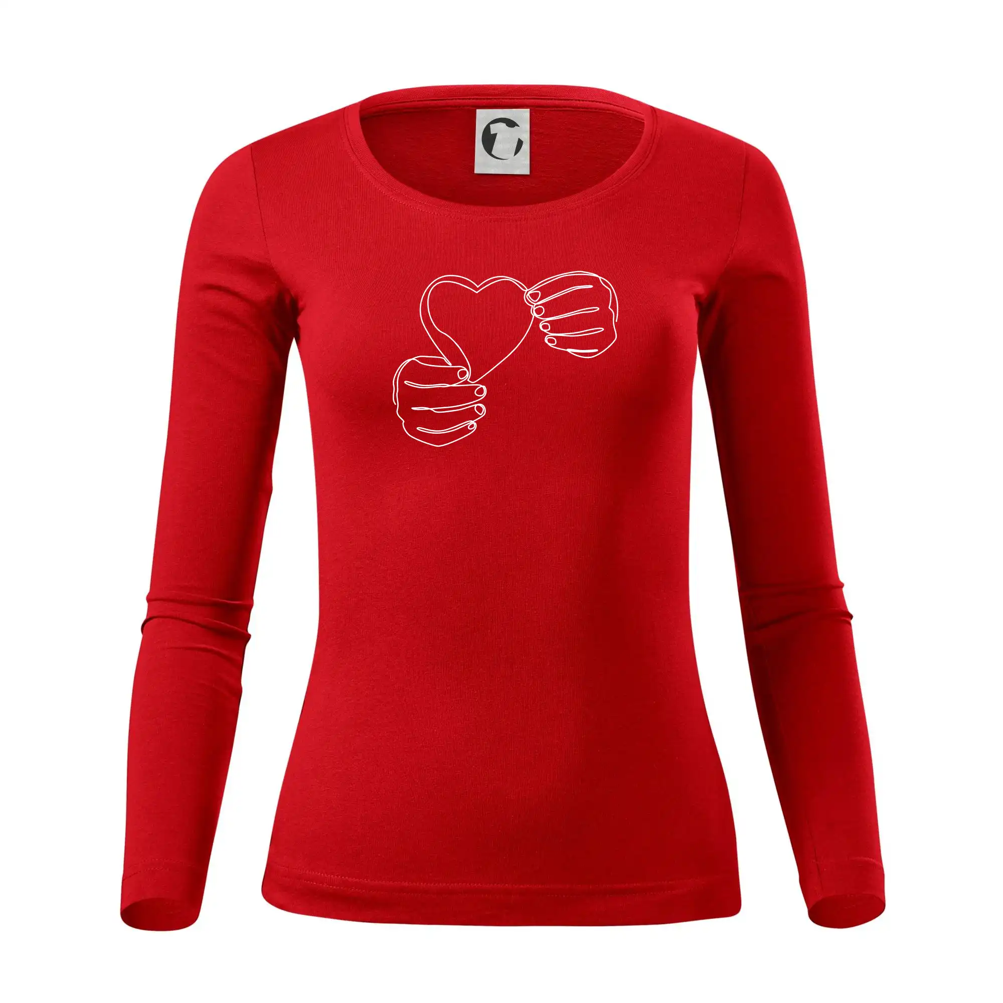 Ruka držící srdce  jedním tahem