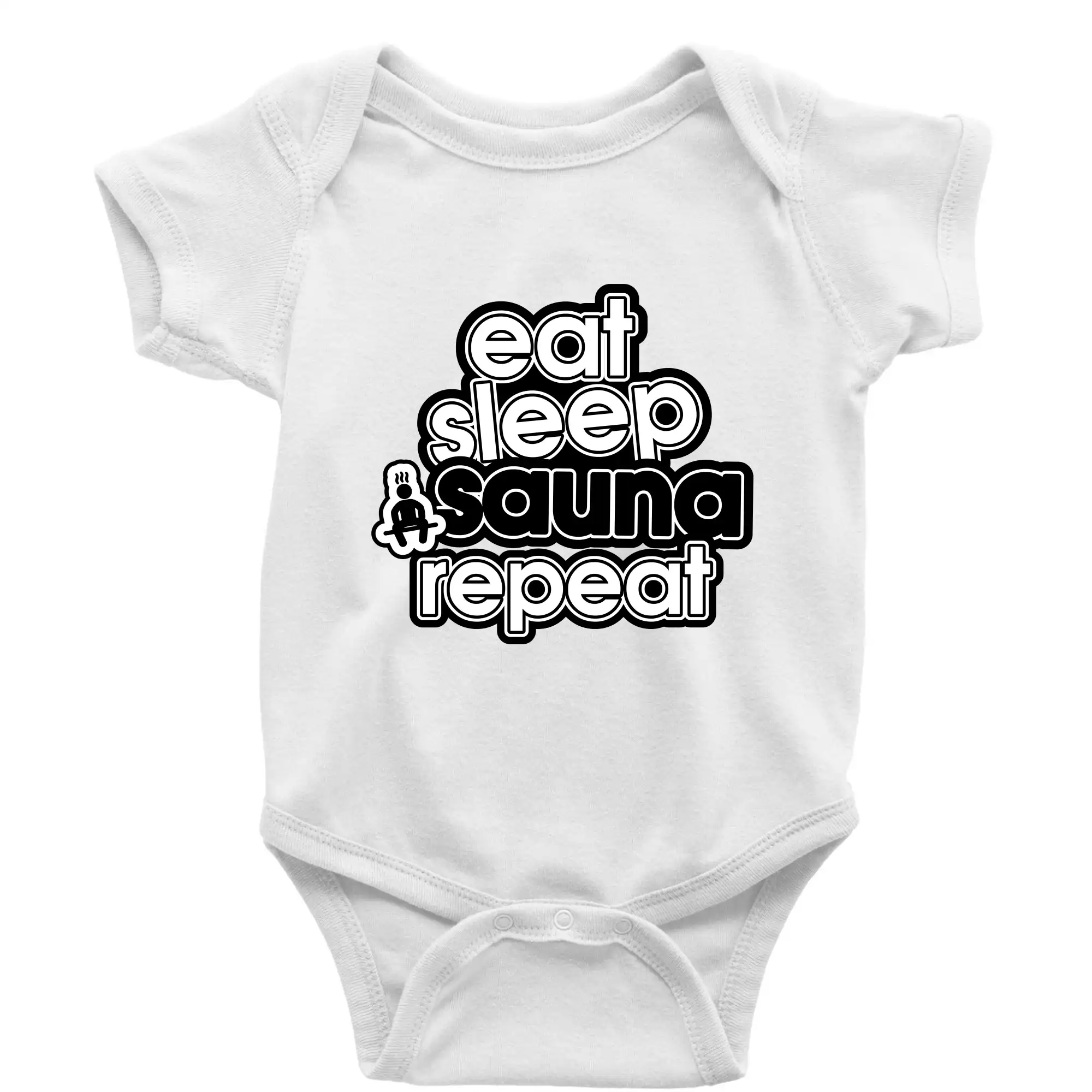 Eat sleep sauna repeat - Body dojčenské s krátkym rukávom