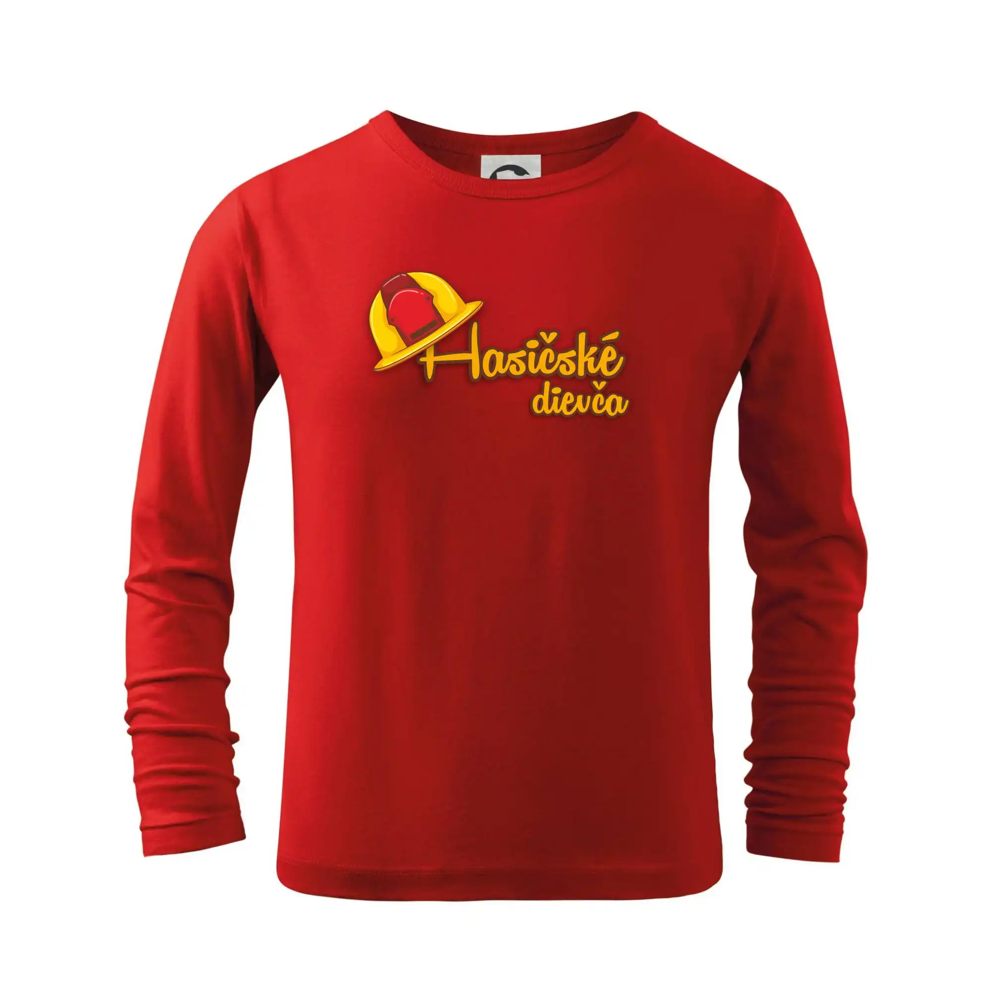 Originálne tričká pre hasičov - Hasičské dievča - helma - Tričko detské Long Sleeve