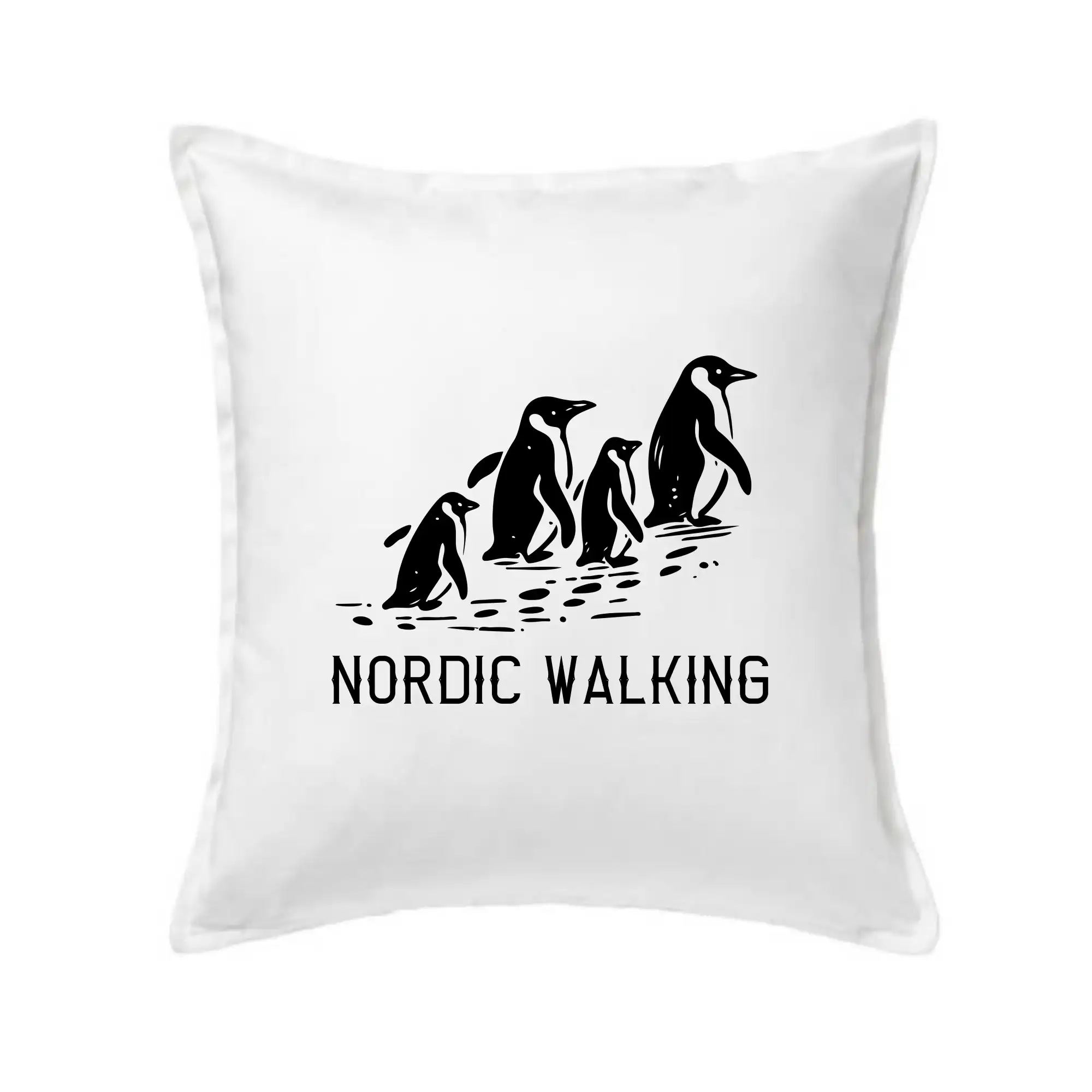 Trička pre cestovateľov - Nordic walking tučniaky - vintage - Vankúš 50x50