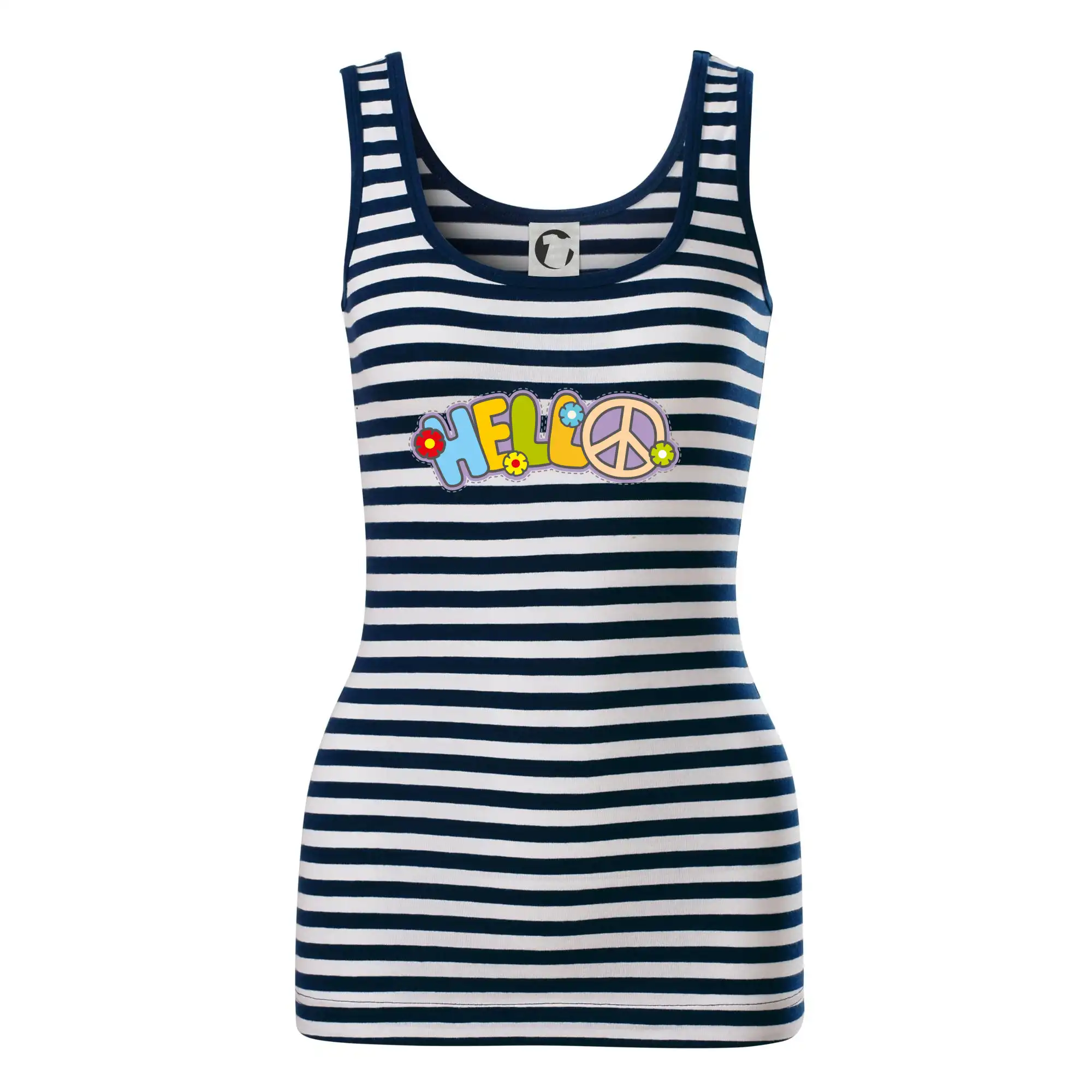 Tričká pre pohodový ľudí - Hello hippie symbol - Sailor tielko na vodu