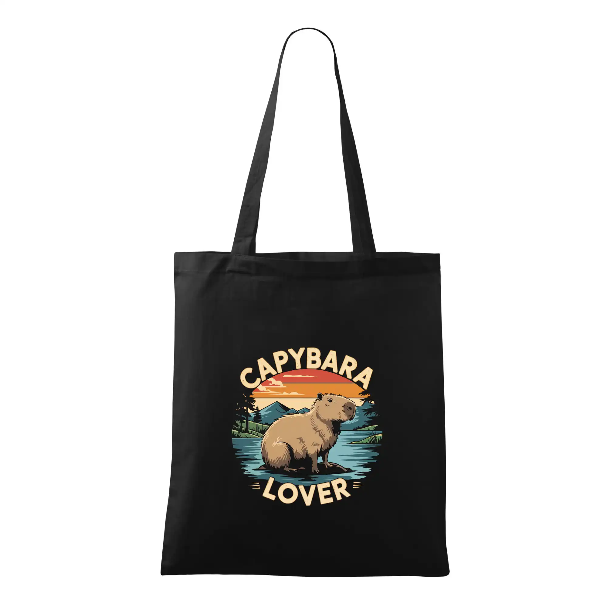Tričká so zvieratami - Capybara lover vintage - Taška bavlnená