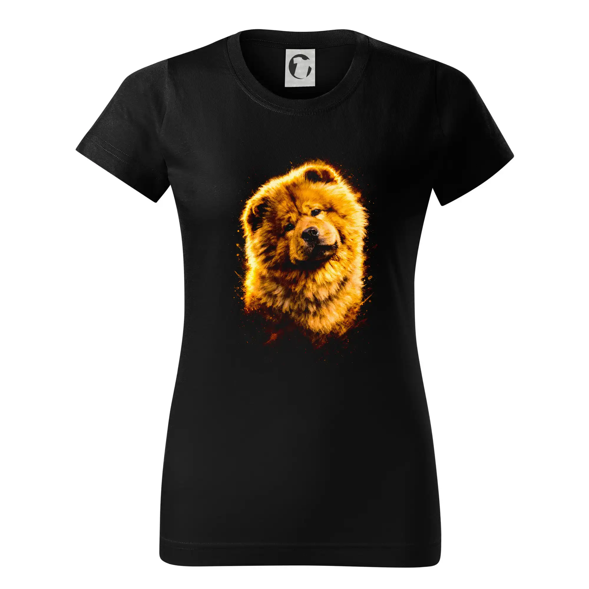 Ostatné psie plemená - Obrázok poltón Čau-čau sediaci - Dámske tričko basic - ľahko voľnejšie a dlhšie