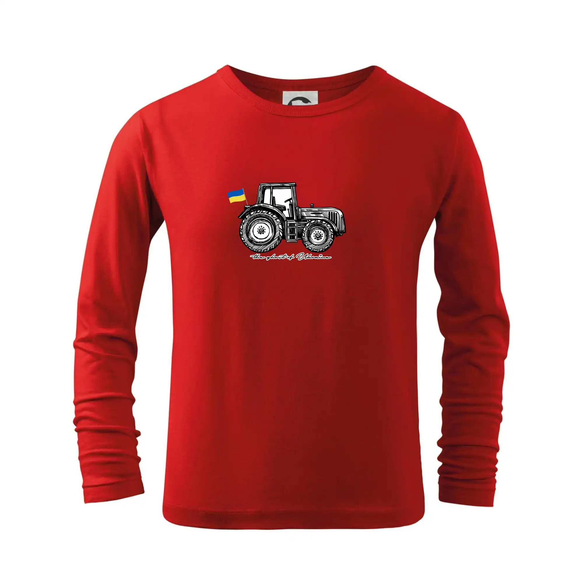 Tričká s vlajkou ukrajiny - The ghost of Ukraine - traktor - Tričko detské Long Sleeve