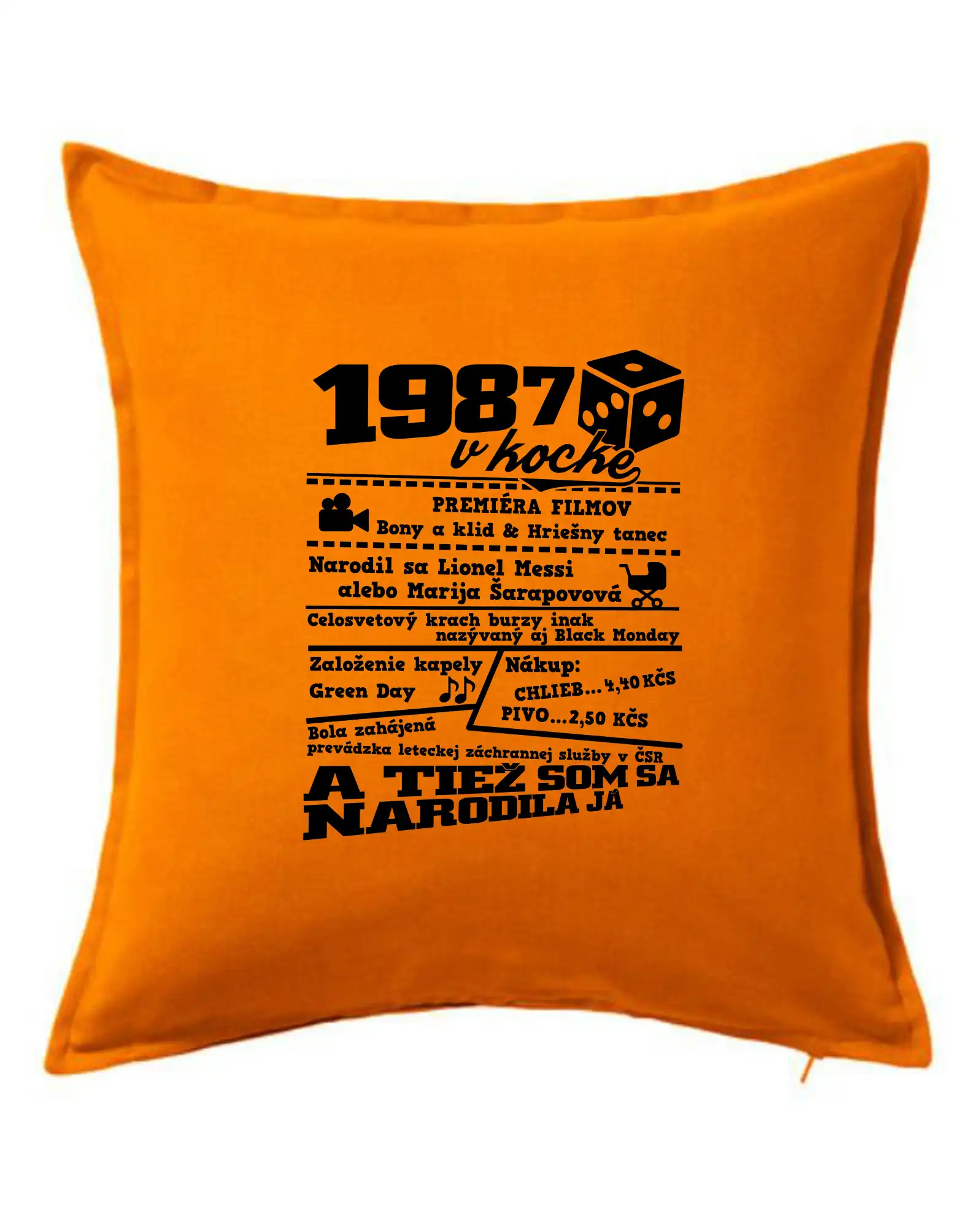 Trička s ročníkom 1987 - 1987 v kocke - Vankúš 50x50