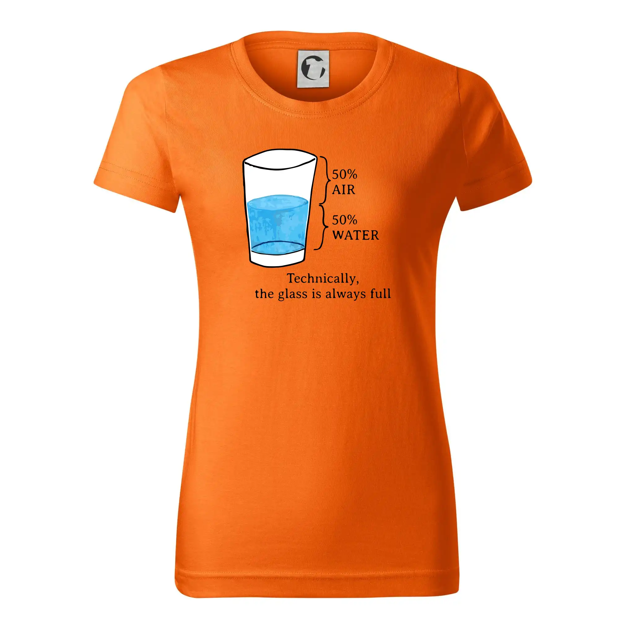 Grafické tričká - Technically, the glass is always full - Dámske tričko basic - ľahko voľnejšie a dlhšie