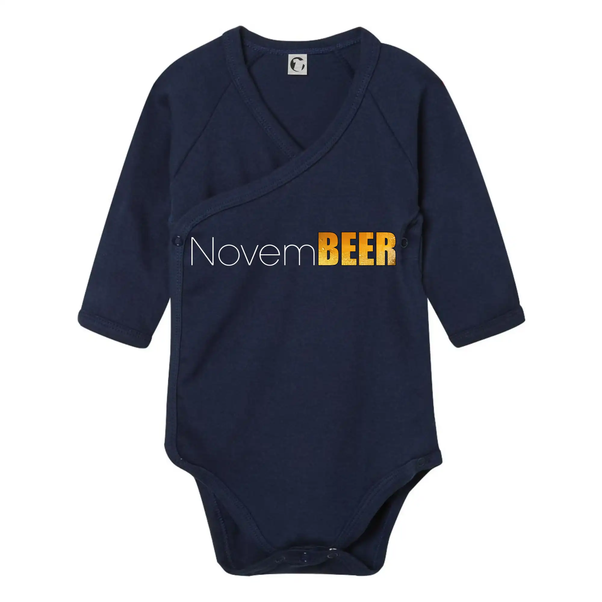 Vtipná tričká pre pivárov - Pivné mesiace - novemBEER - Body zavinovacie s dlhým rukávom