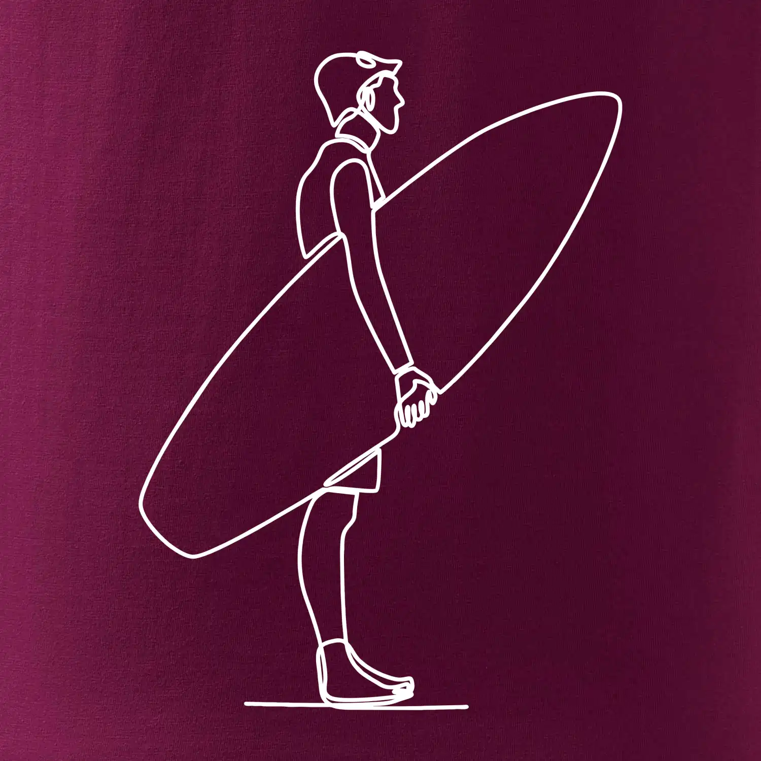 Surfař stojící jedním tahem