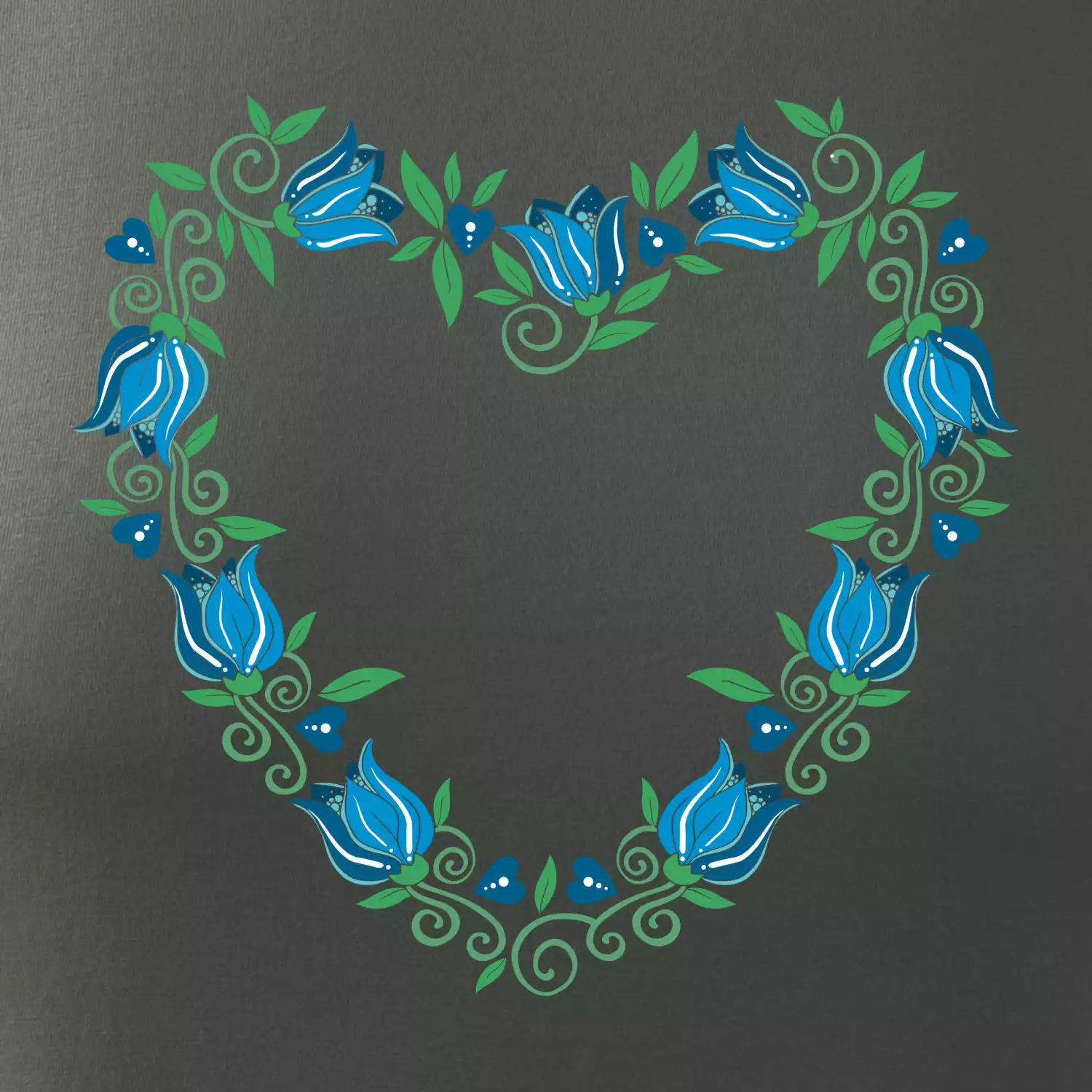 Modré tulipánové srdiečko (Pecka design)