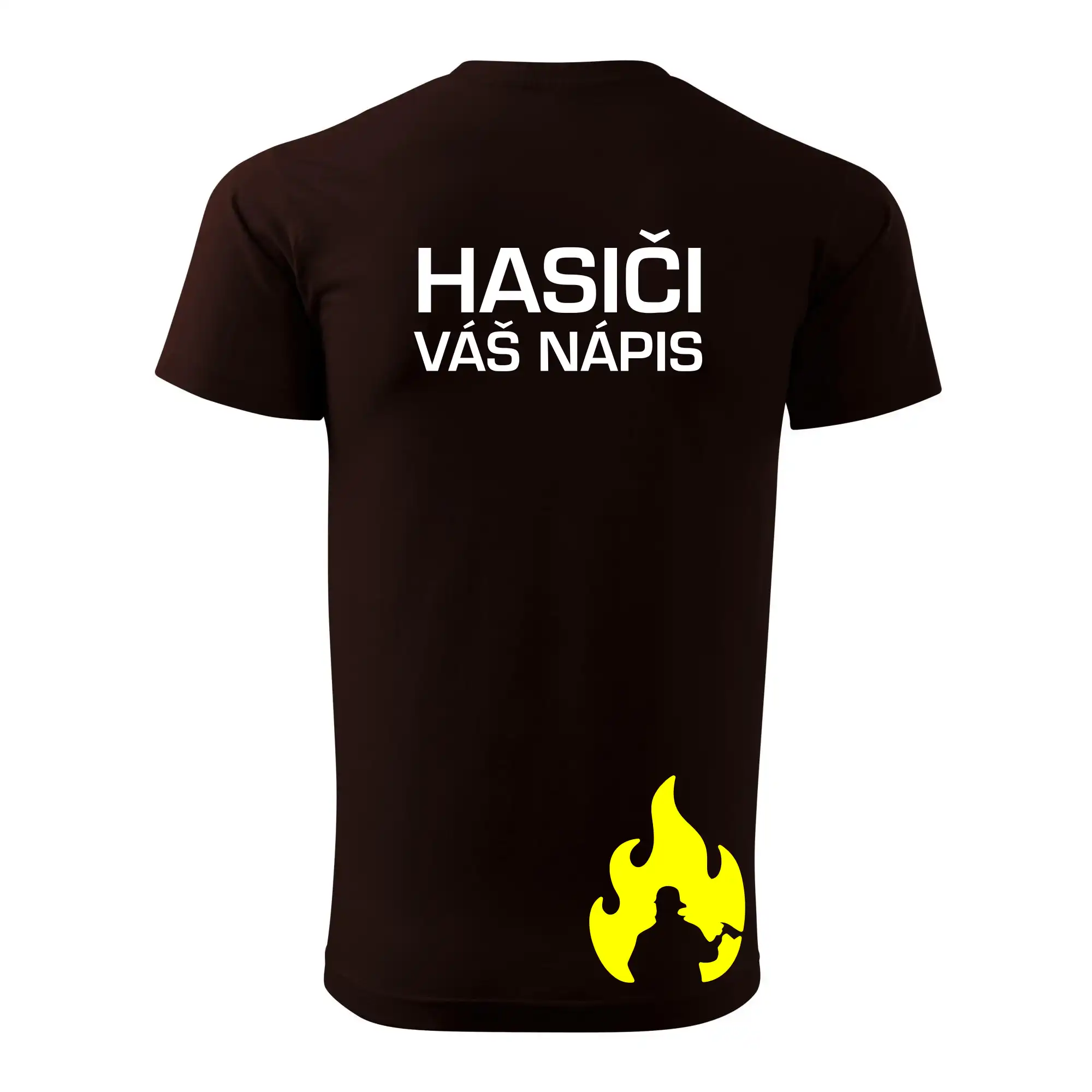 Hasič stojaci - nápis hasiči - Veľký nápis na chrbte