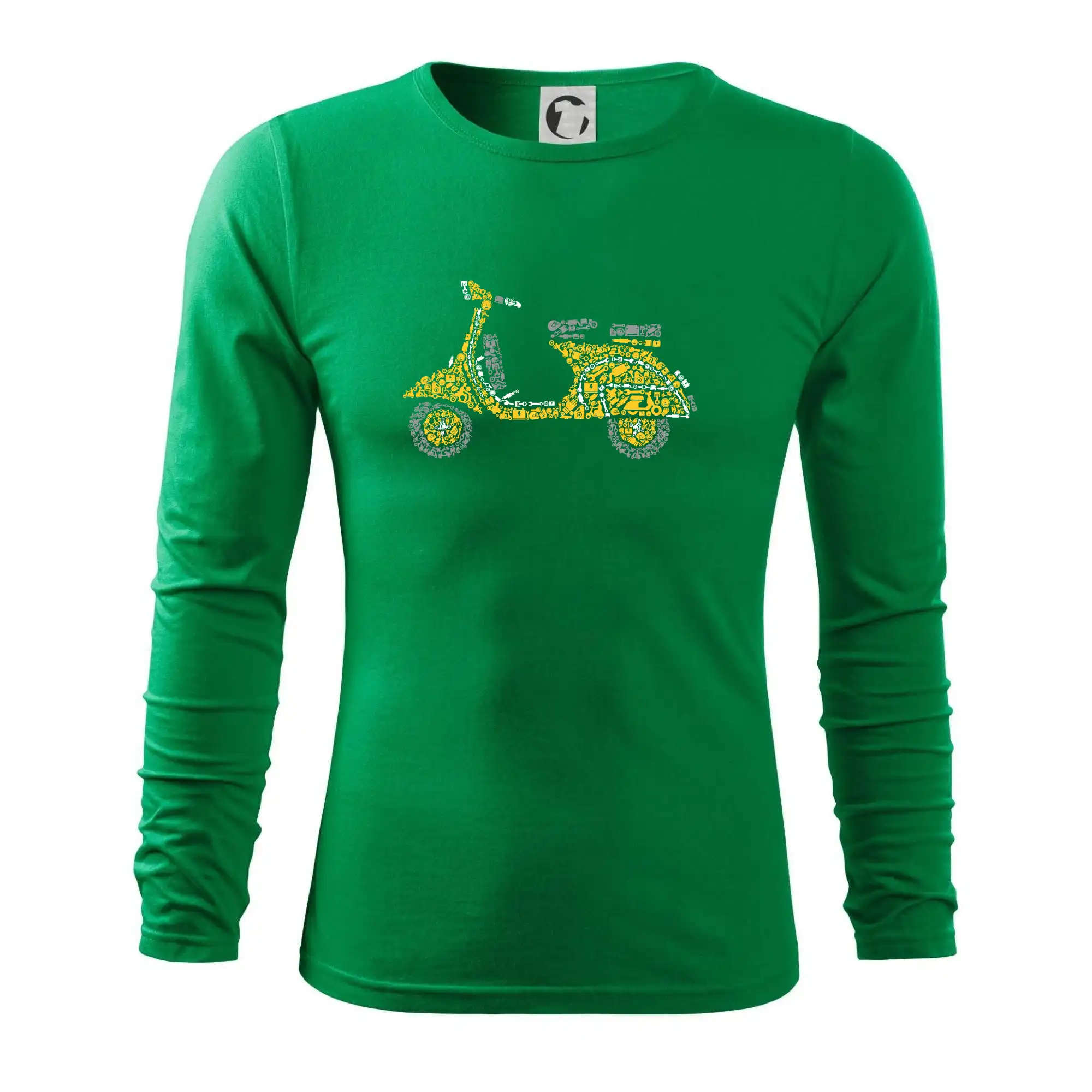 Tričko sa skútrom - Scooter icons - Tričko s dlhým rukávom FIT-T long sleeve