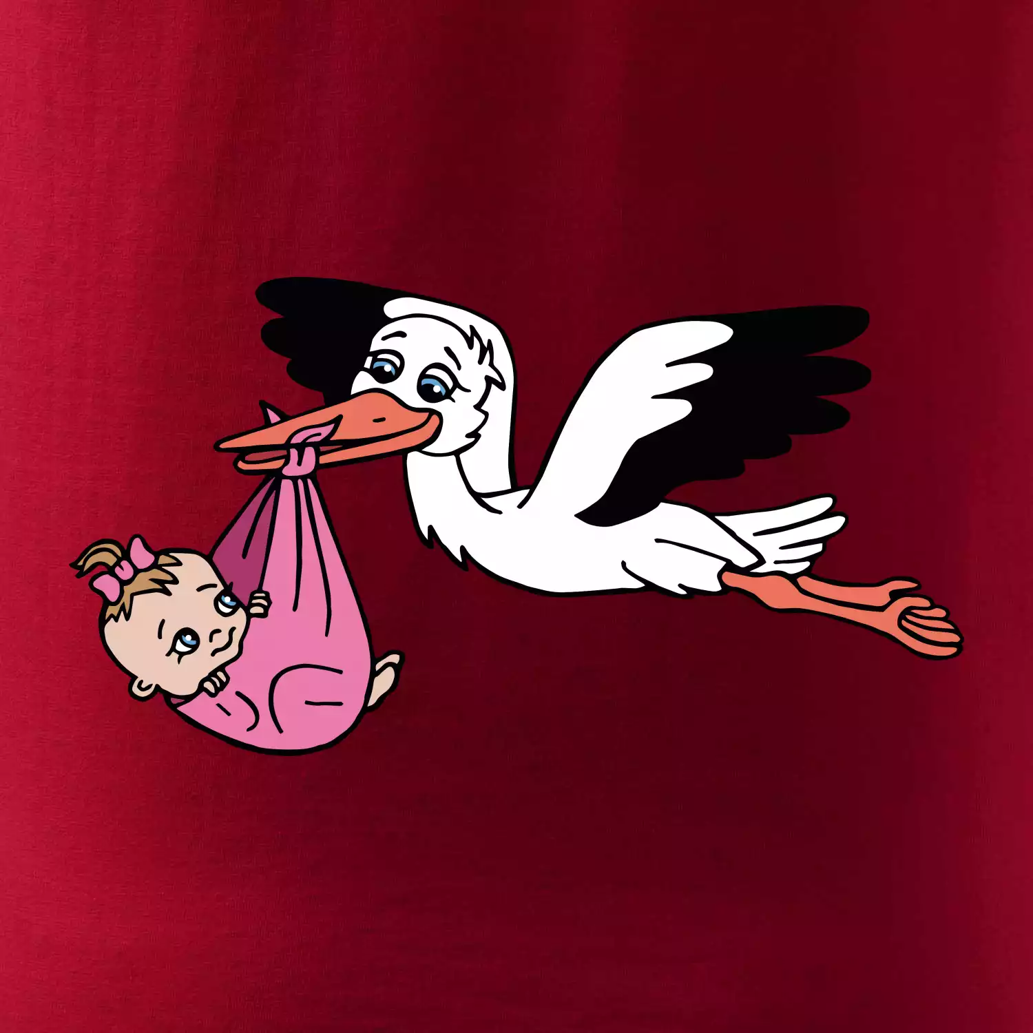 Čáp a miminko - holka (Hana-creative)