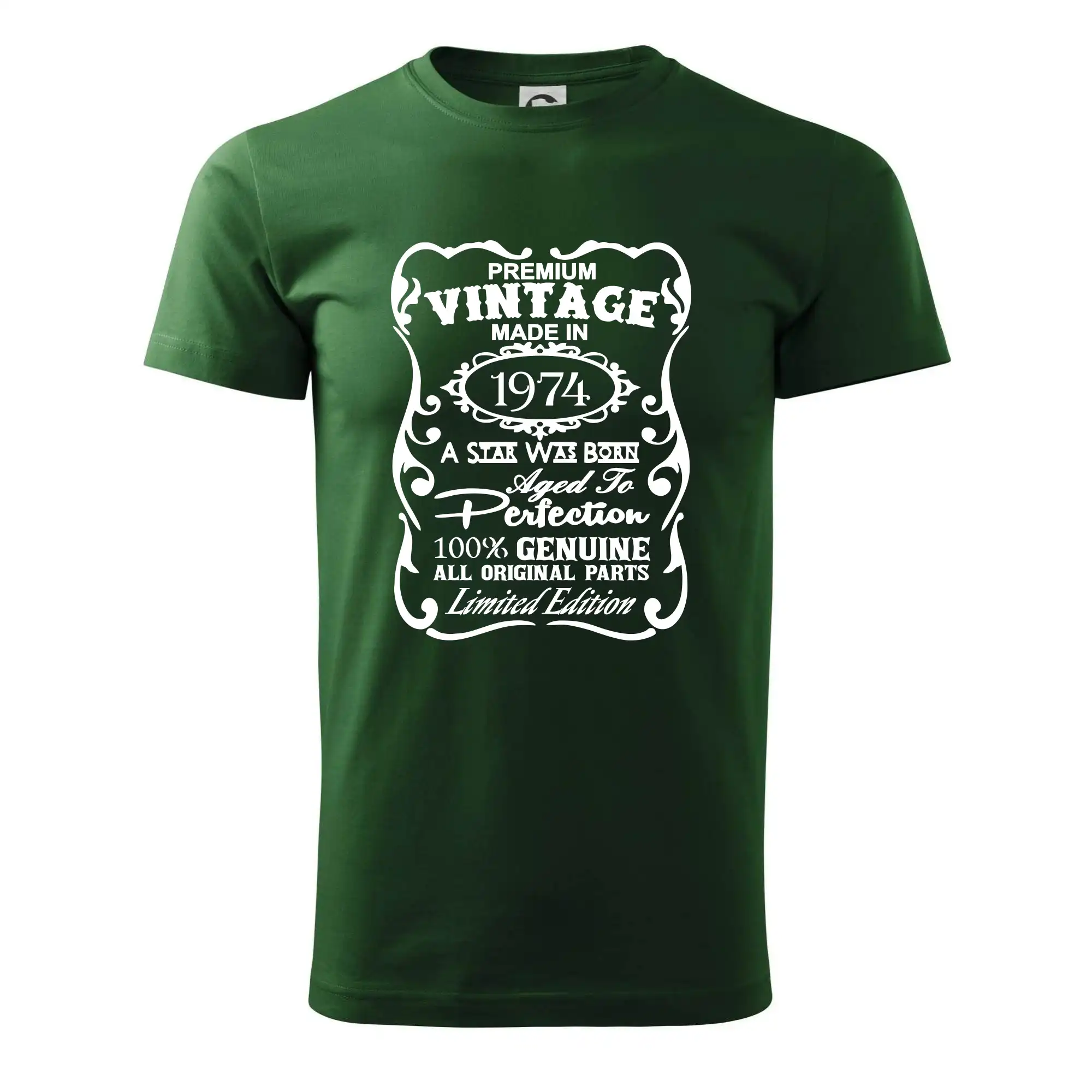 Trička s ročníkom 1974 - Vintage Etiketa - 1974 - Klasické pánske tričko vyššej gramáže