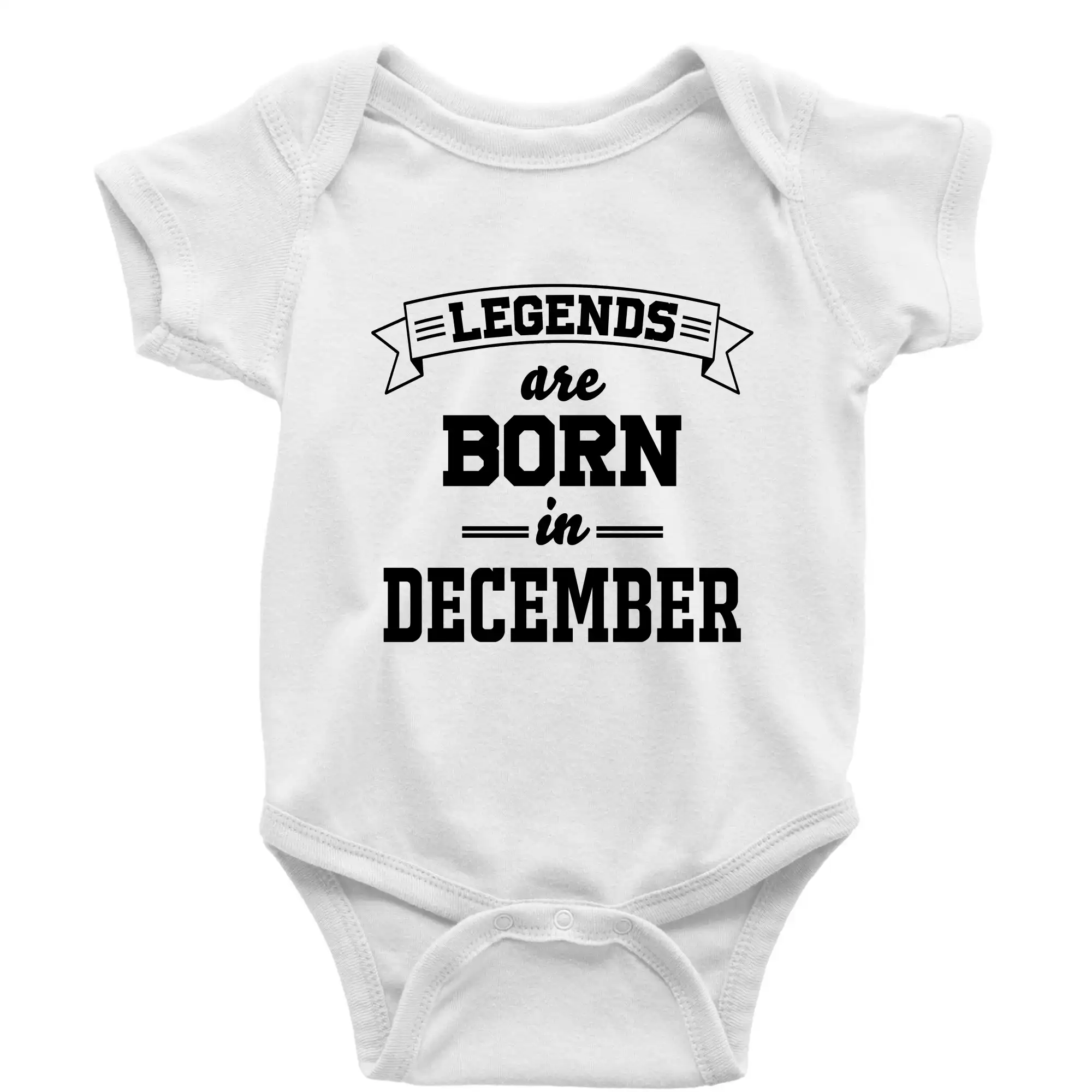 Tričká pre narodených v decembri - Legends are born in December - Body dojčenské s krátkym rukávom