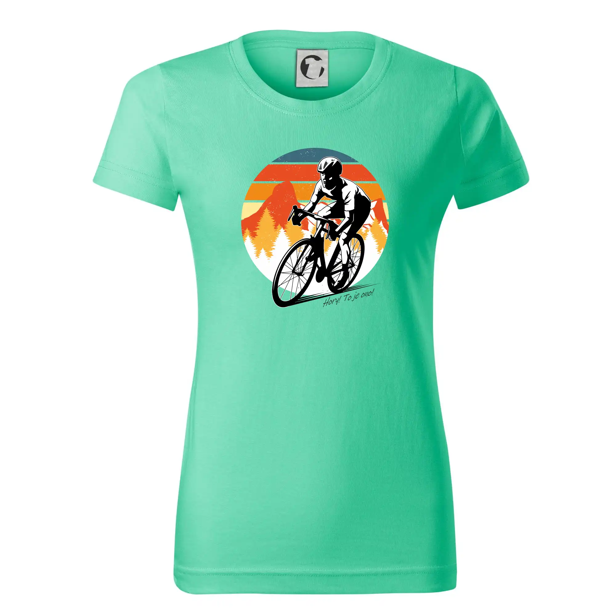 Tričko ako darček pre cyklistu - Cyklista - Mountains! This is it! - Dámske tričko basic - ľahko voľnejšie a dlhšie
