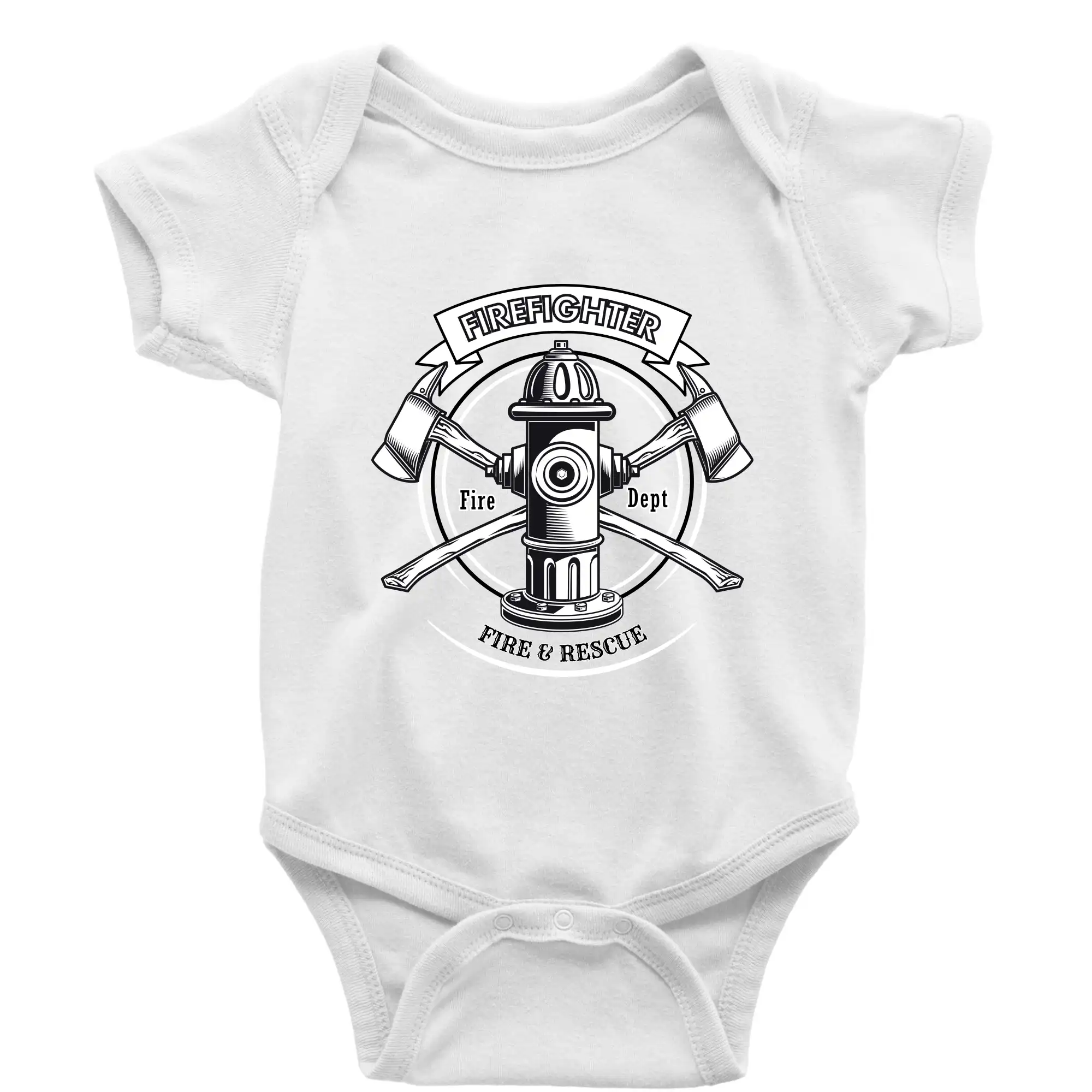 Originálne tričká pre hasičov - Firefighter logo Fire and rescue - Body dojčenské s krátkym rukávom