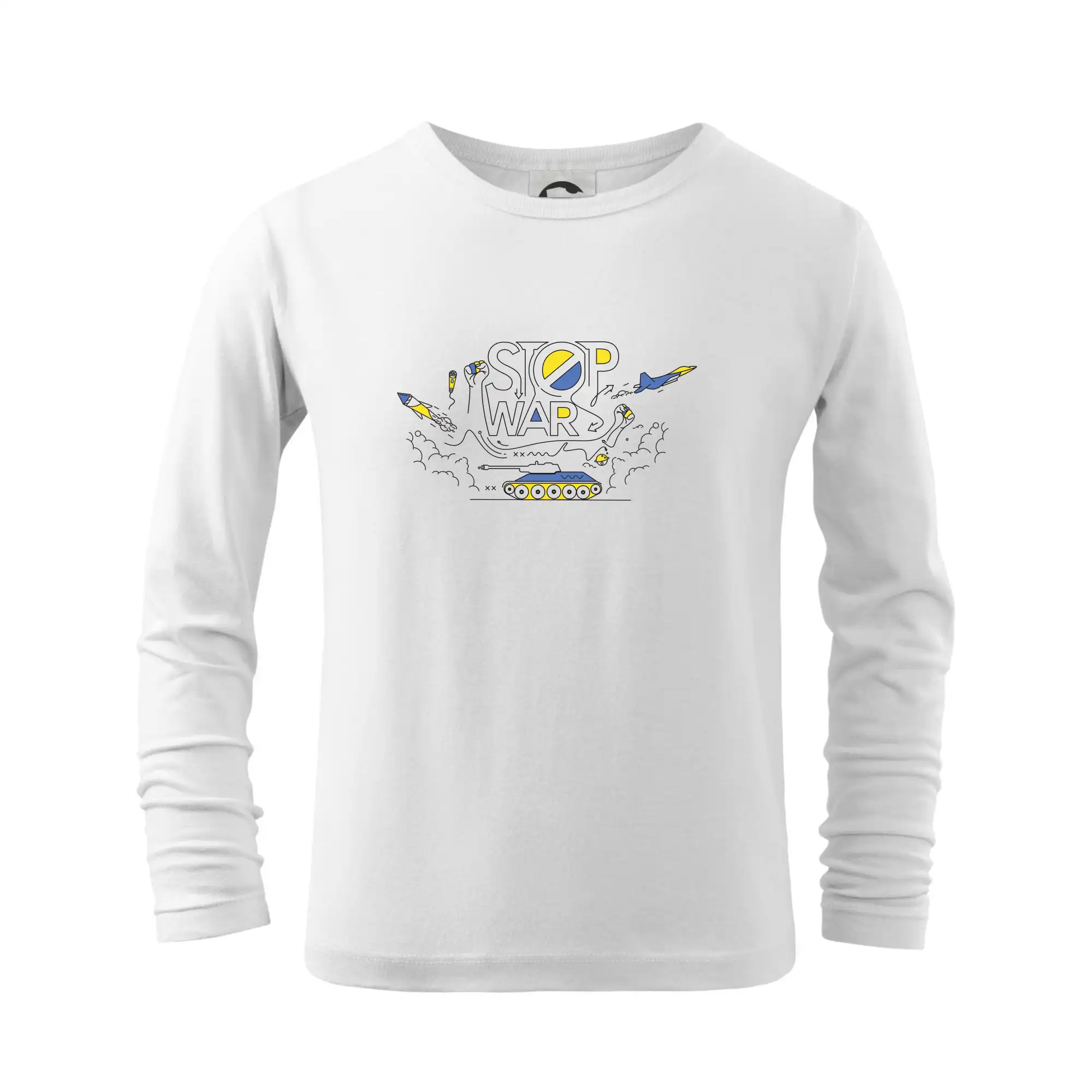 Tričká s vlajkou ukrajiny - Stop war - Ukrajinské farby - Tričko detské Long Sleeve